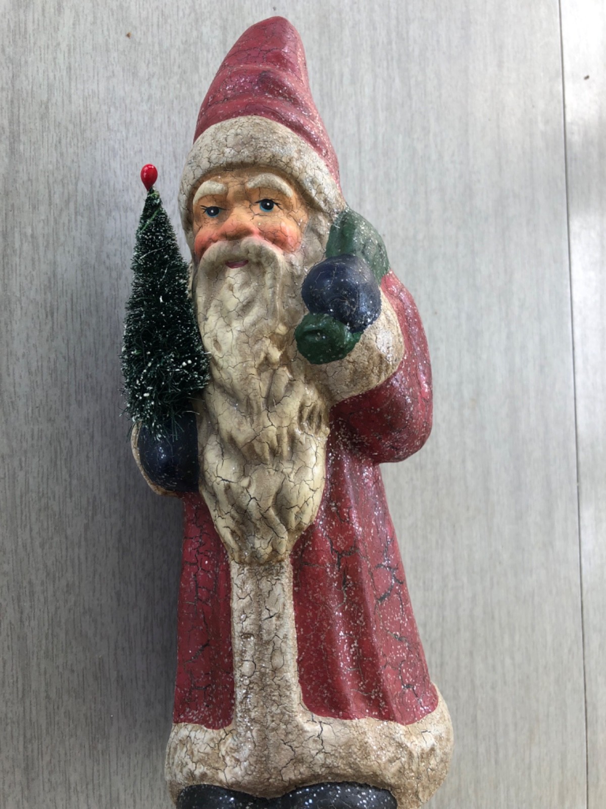 Vintage Midwest Cannon Falls Belsnickle Santa Claus Figure Crackle Finish 10”