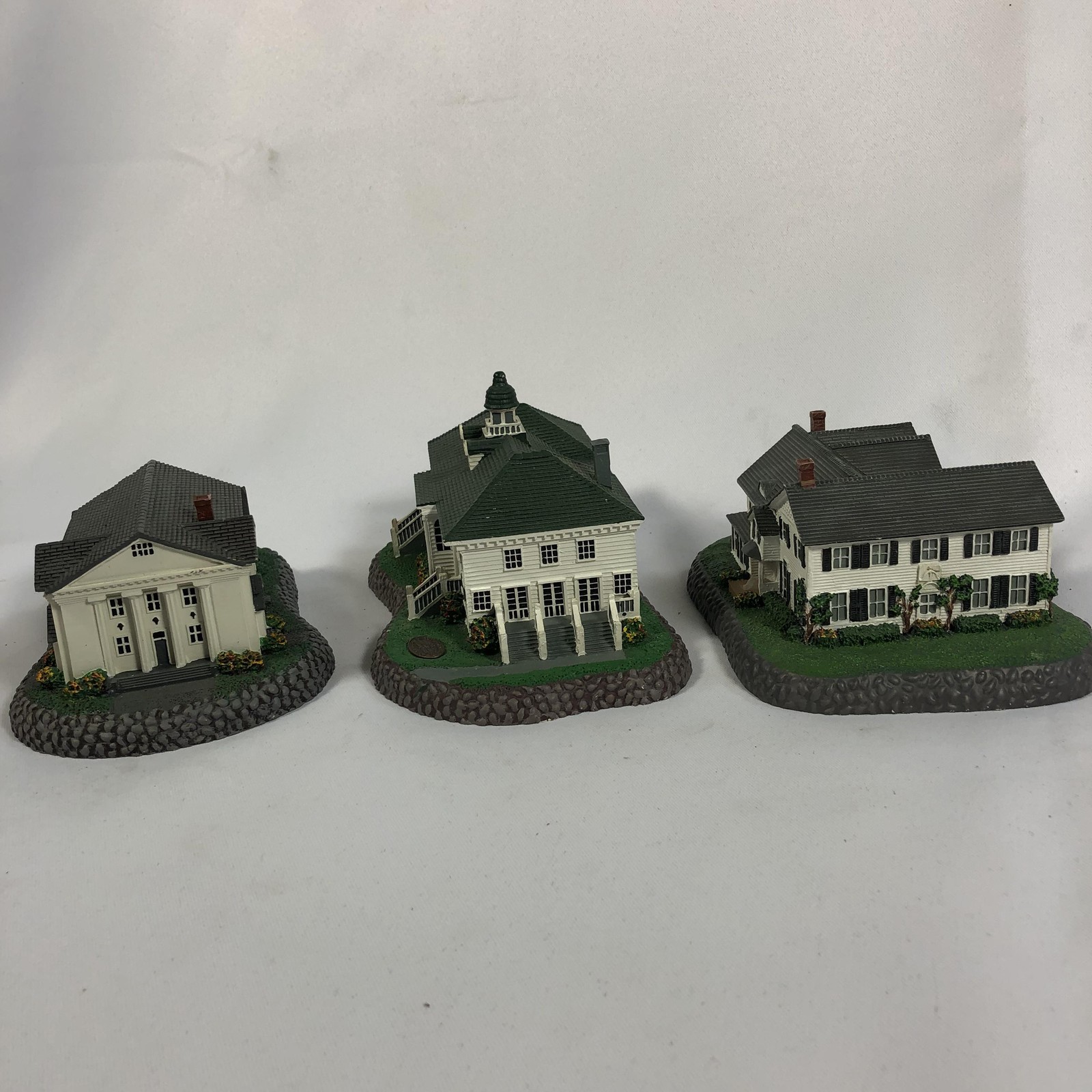 Norman Rockwell Hometown Set of 3 Rhodes Studios Town Hall Playhouse Rectory