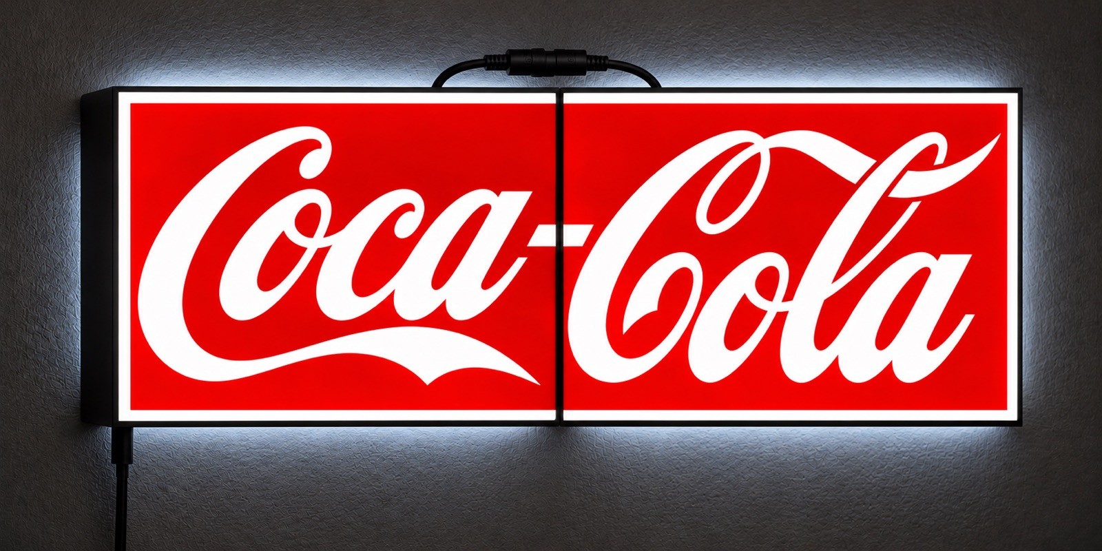 Coca-Cola LED Light Box Display 2 Panel Advertising Sign 3D Printed 6”x18”