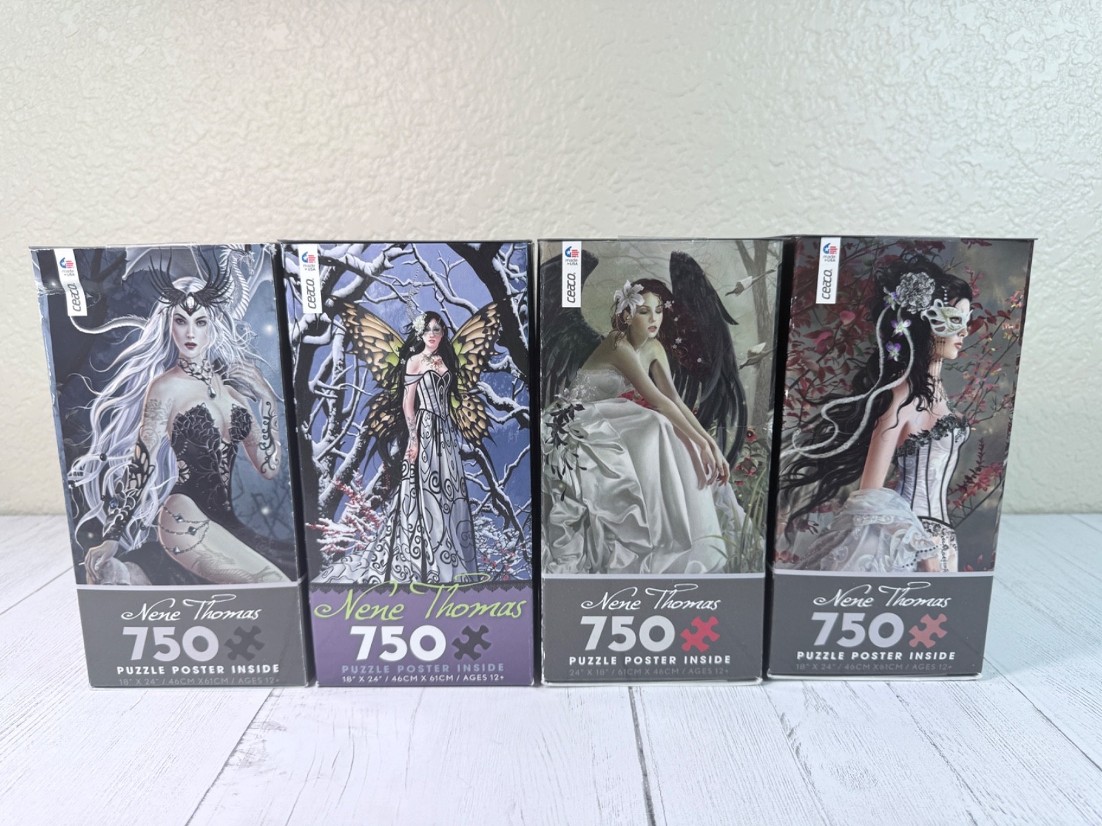 4 New Nene Thomas Fairy Gothic Whimsical 750 pc Puzzles Fantasy Woman Art 2016