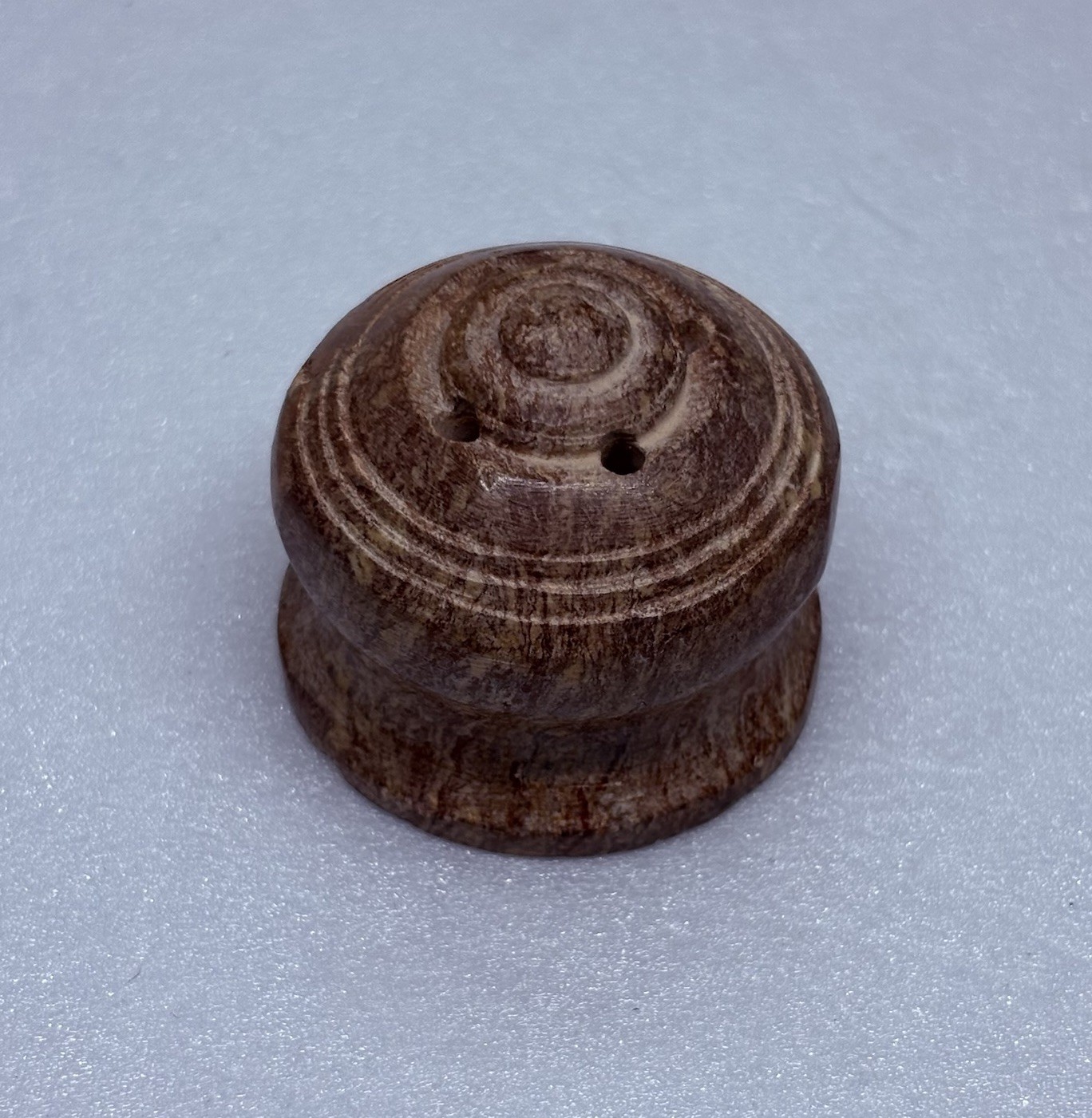 Vintage 1970s Japenese Soapstone Incense Holder Round Handcarved Art Decor 35