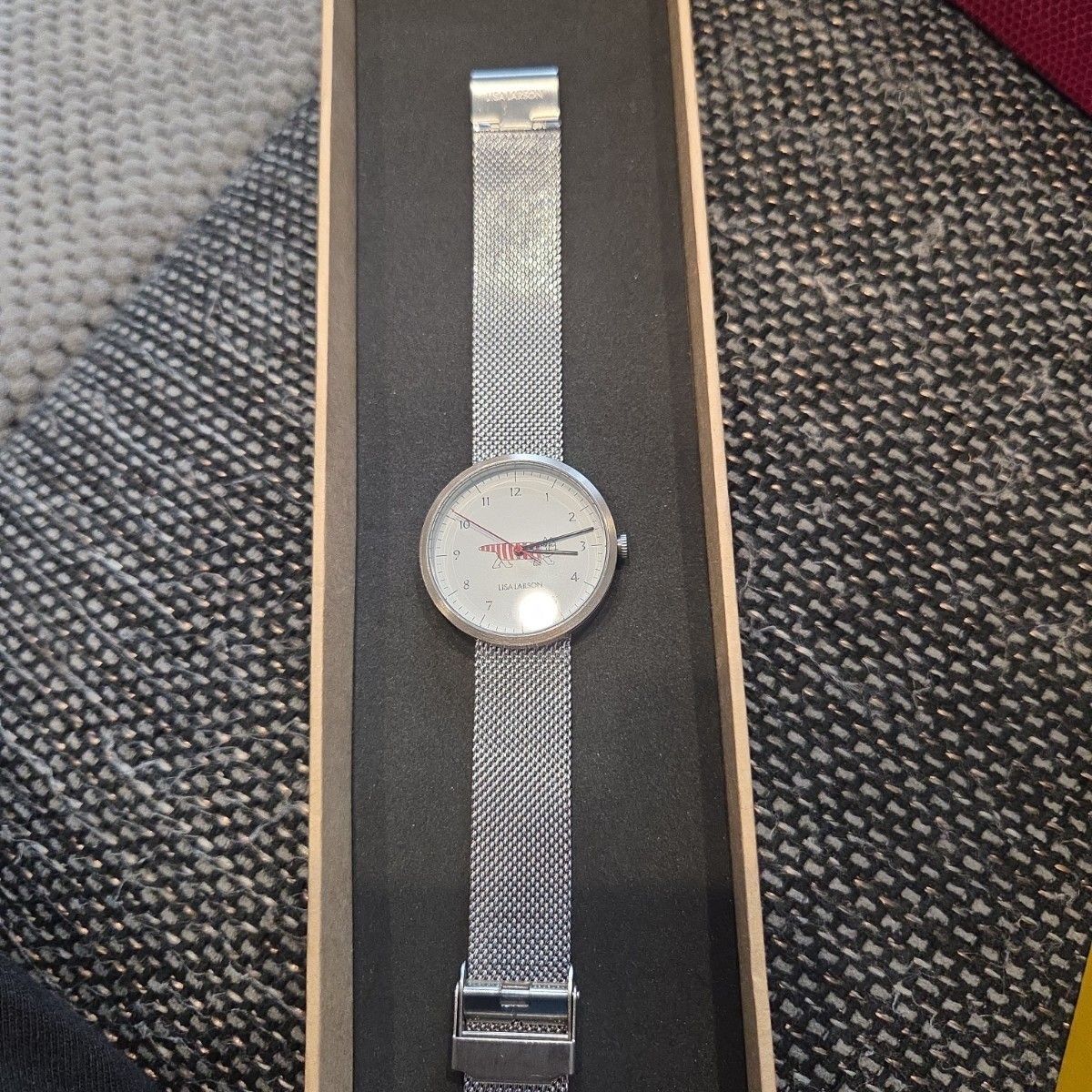 Unisex Lisa Larson Wristwatch Silver Mesh Band