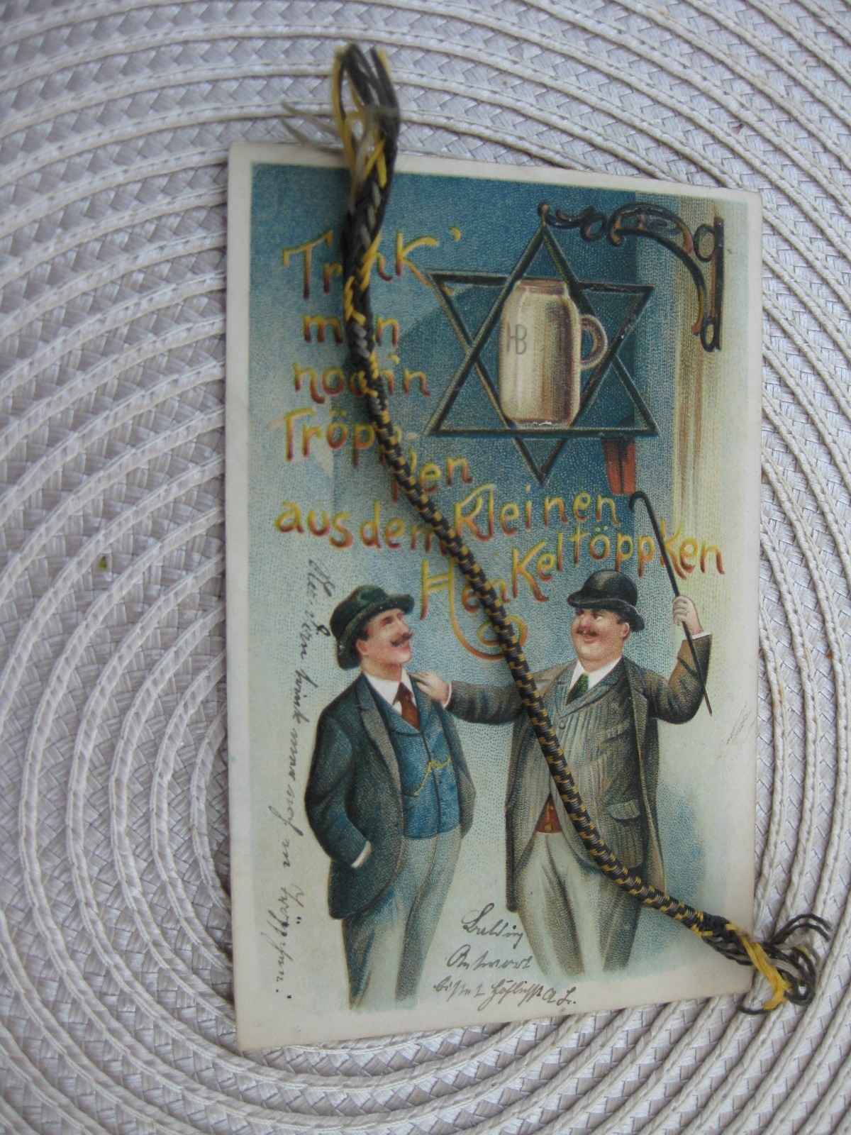 Munich Judaica Jews Jews Cartoon Postcard Beer Hofbräuhaus Litho around 1905 Jew
