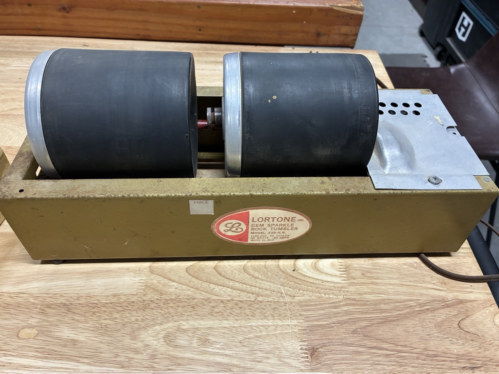 Vintage Lortone 33B Dual Barrel Rotary Rock Tumbler Gem Sparkle