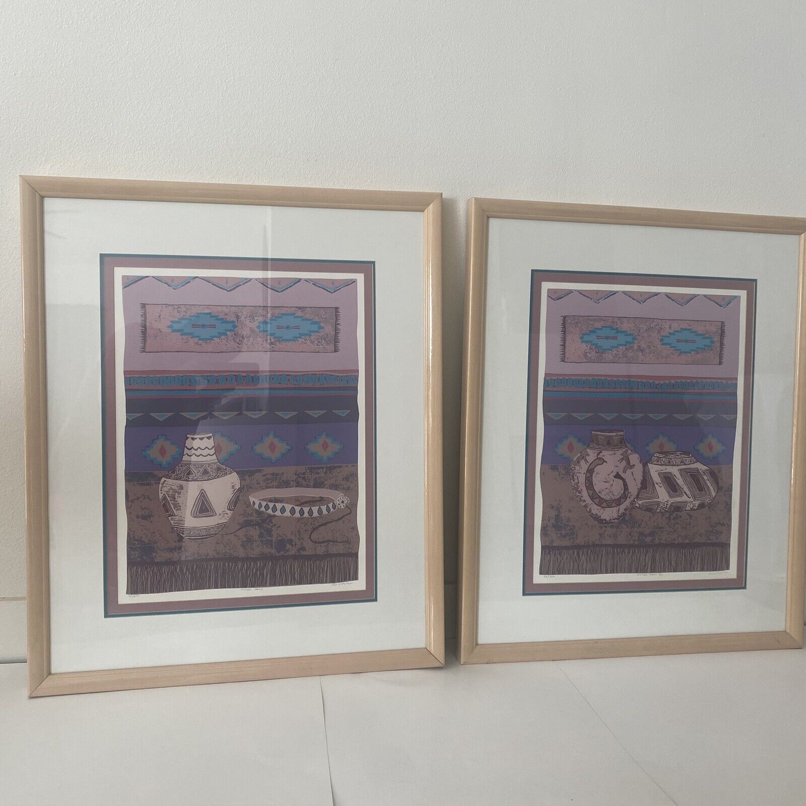 Southwestern Native American Style Art Hand Signed By Garr Set Numbered 69/450