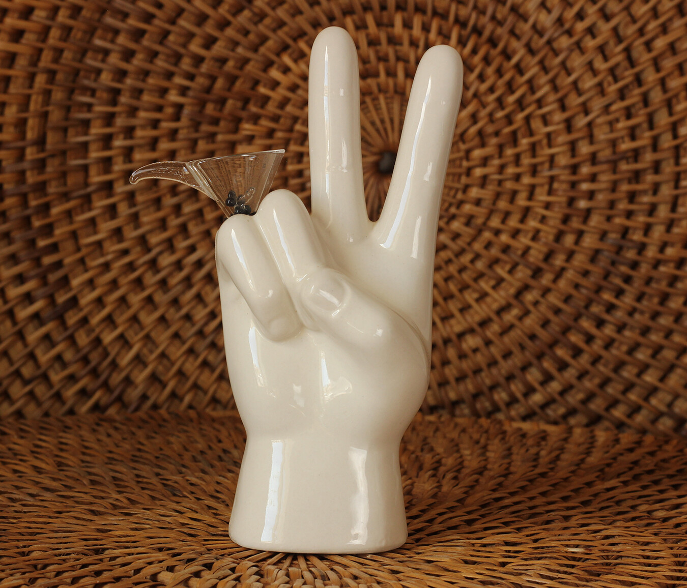 PEACE Symbol PIPE Smoking Pipe Thick Ceramic 5.5