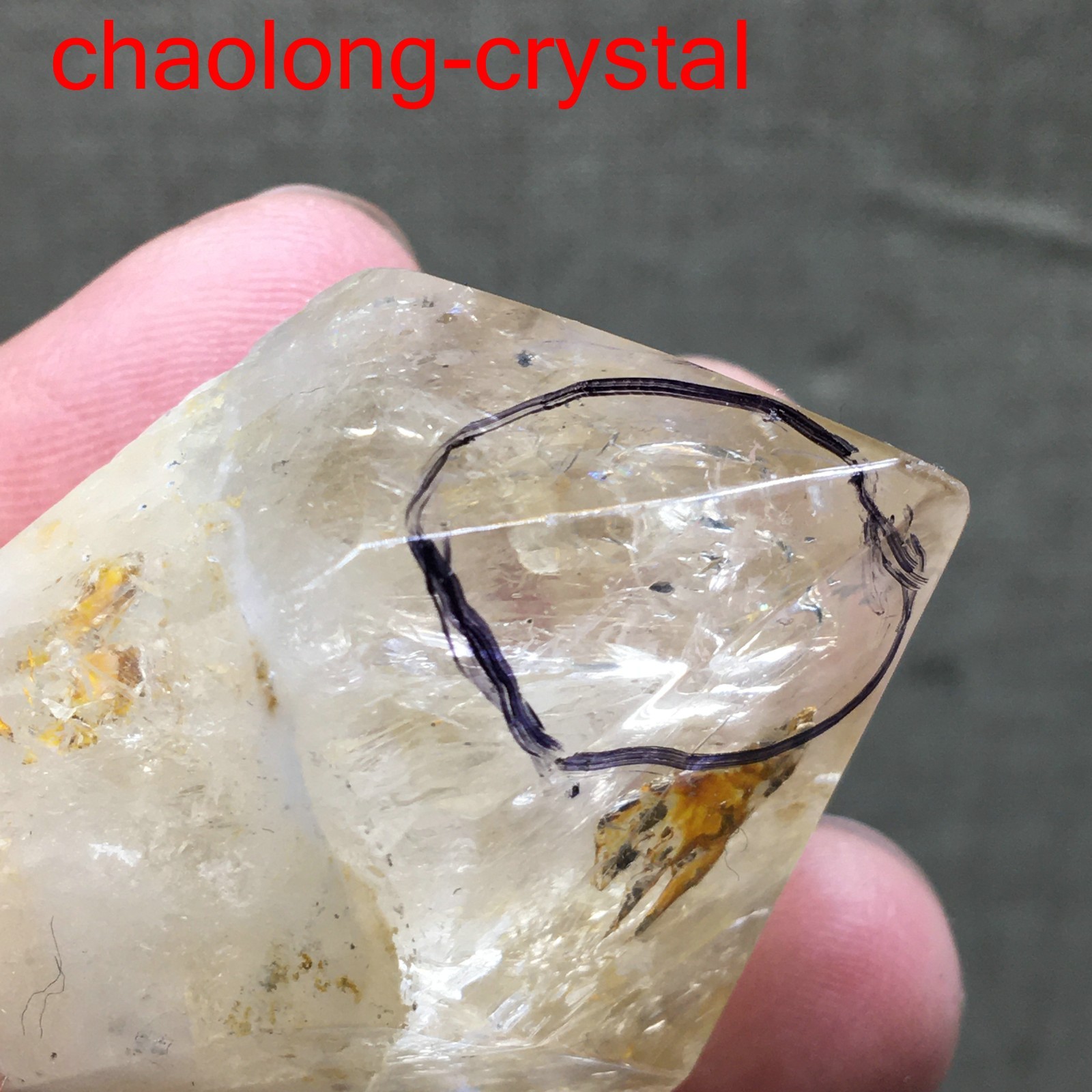 43g Natural 42mm Herkimer Diamond Enhydro healing Crystal Gem&moving water drop 43g Natural 42mm Herkimer Diamond Enhydro healing Crystal Gem&moving water drop
