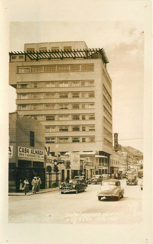 Automobiles 1950s Nogales Mexico Sonora Postcard Hotel Marcos 20-8949
