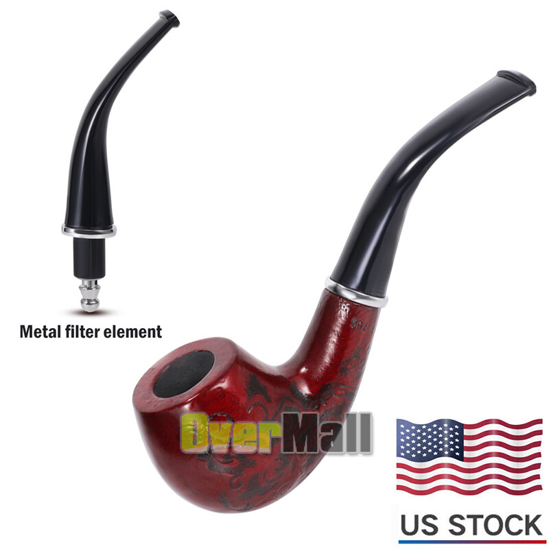 Durable Wooden Wood Smoking Pipe Tobacco Cigarettes Cigar Pipes Enchase Gift