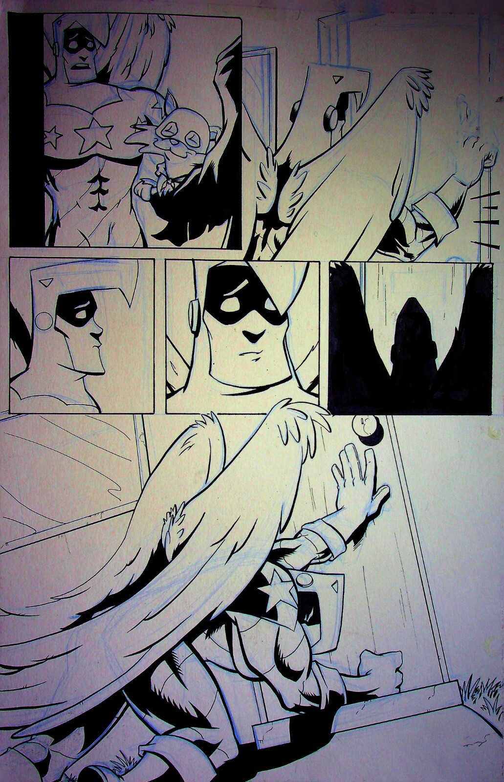 Supermansion 2017 #2C Original MATT HEBB Hand-Drawn Interior Titan Comics Page