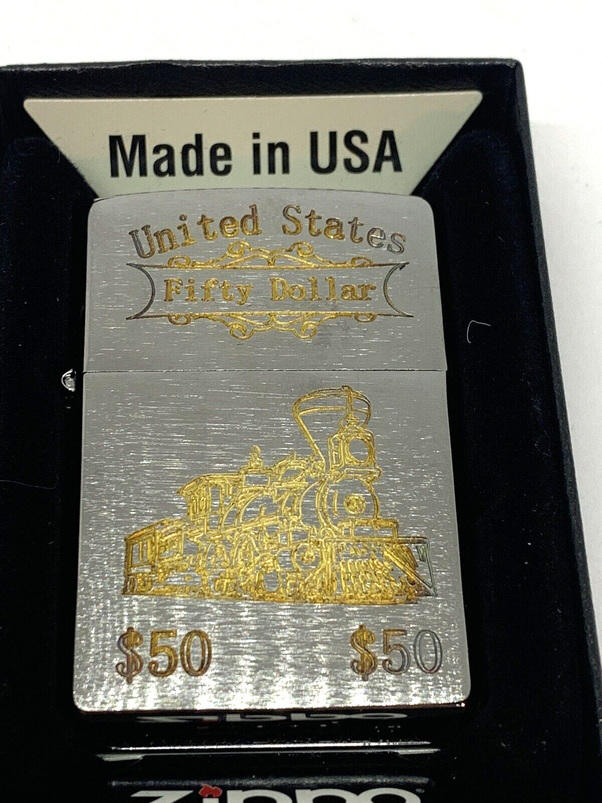 Zippo Lighter Engraved United States Fifty Dollar Mint I-17 #2 of 10 Kate Smith