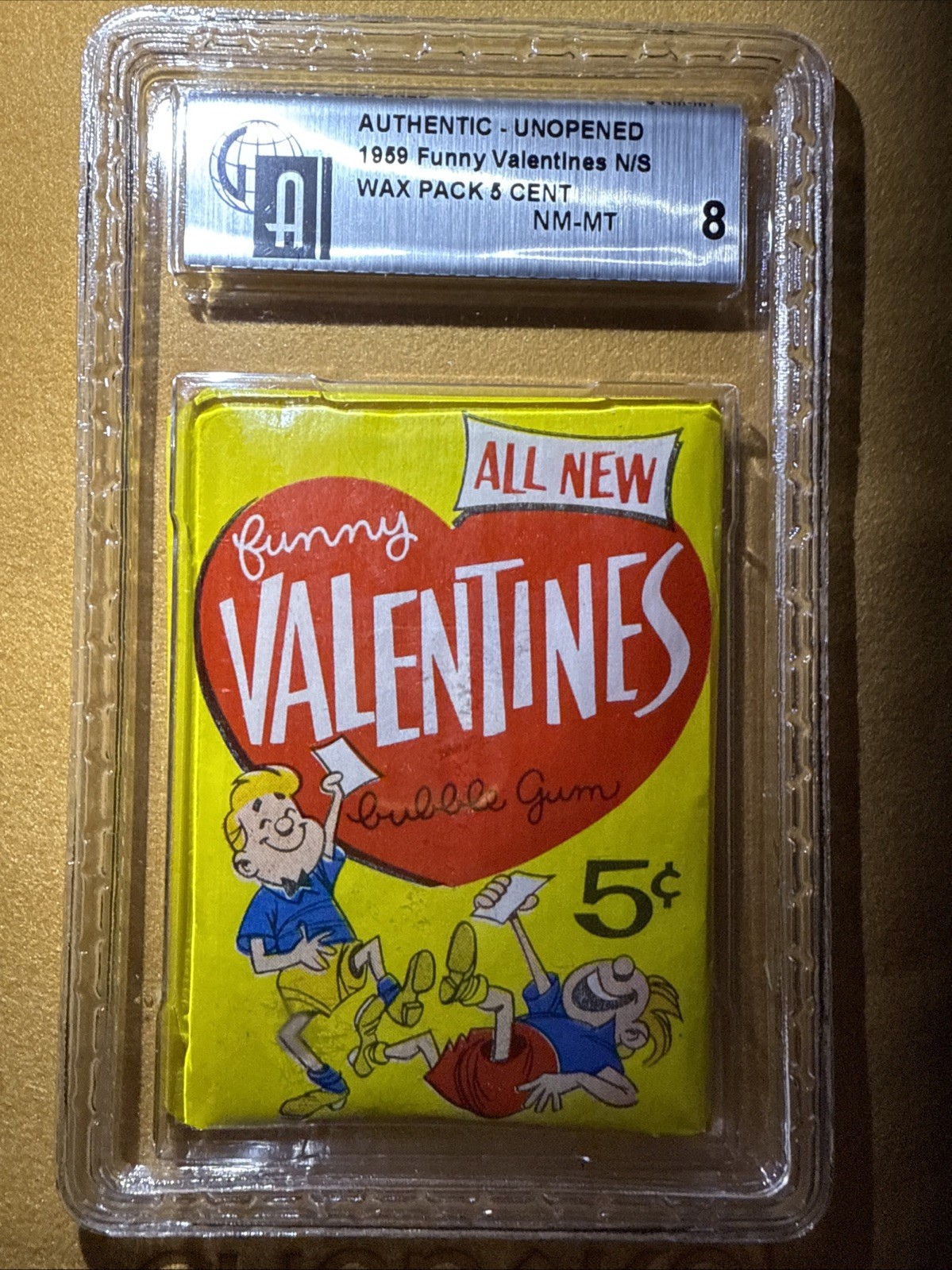 VINTAGE 1959 TOPPS Bazooka FUNNY VALENTINES 5 CENT WAX PACK  FACTORY SEALED