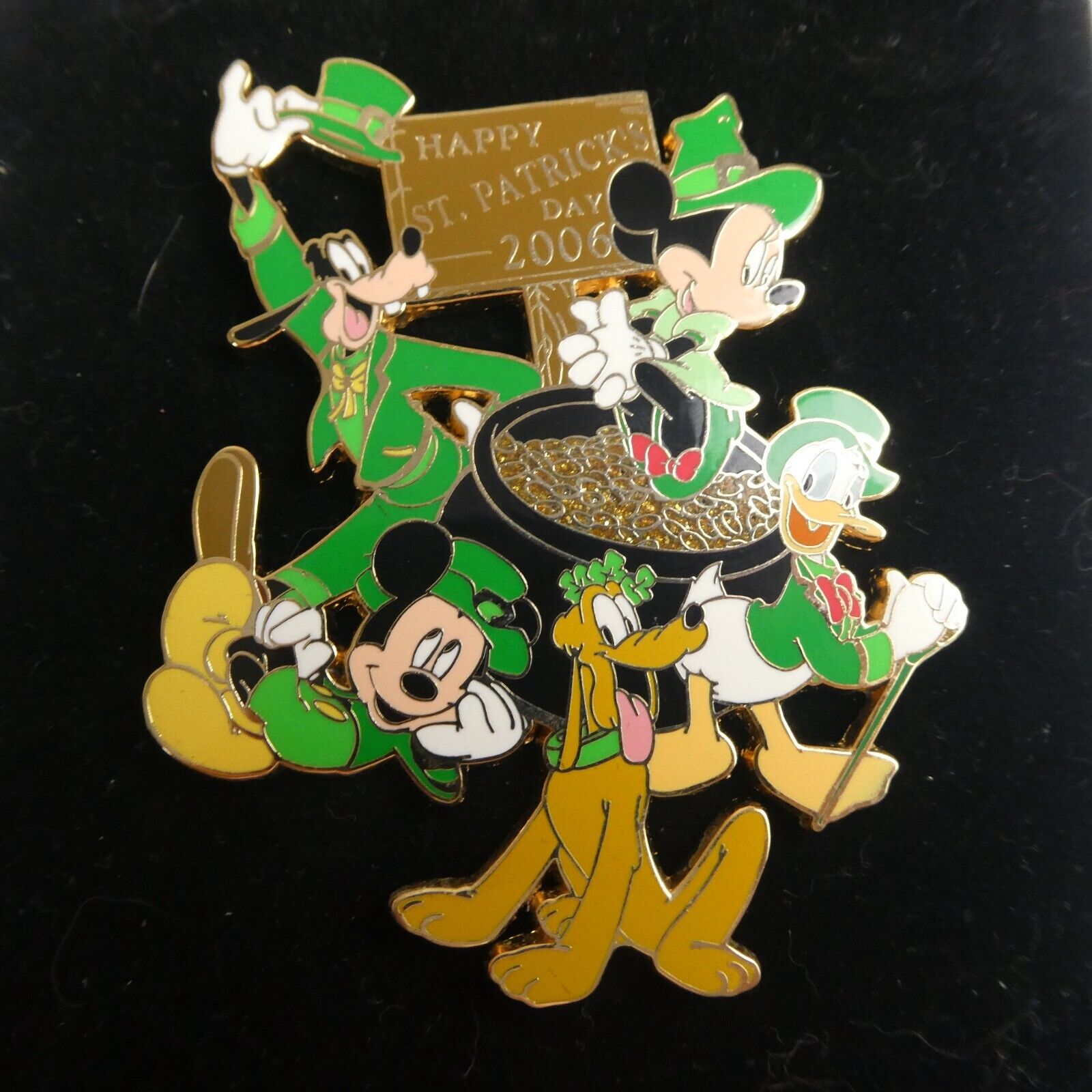 Disney Pin 45439 Auctions St. Patrick's Day 2006 Jumbo LE 100 Donald Pluto Goofy