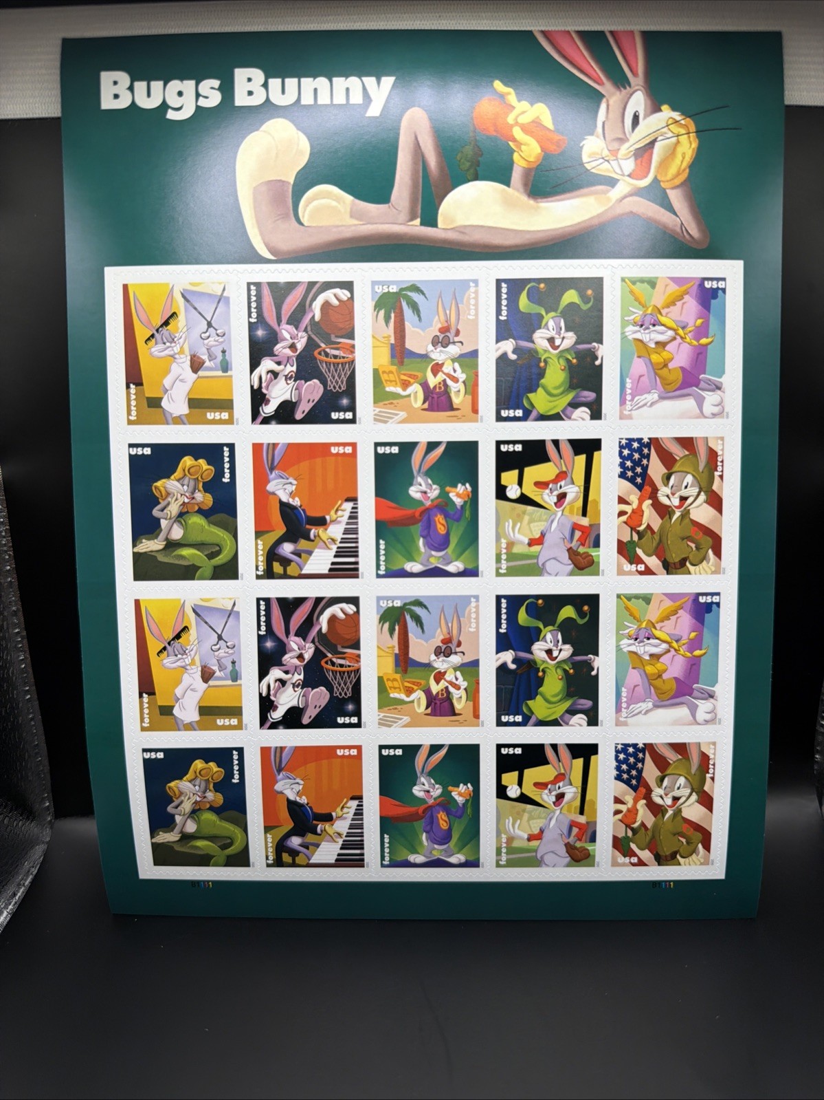 2020 USPS Bugs Bunny Forever Stamp Sheet of 20 Collectible Stamps