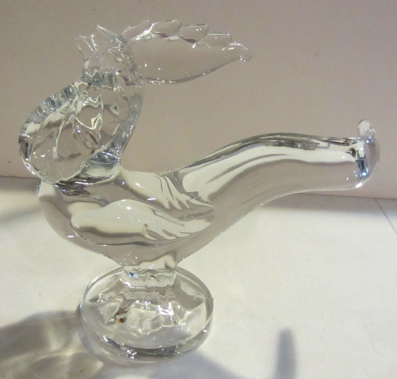 Large art glass rooster figurine