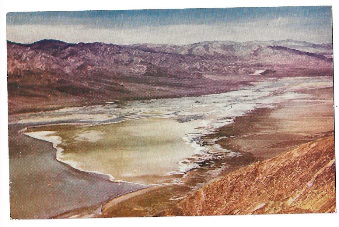 Death Valley California c1950\'s Bad Water, Dante\'s View, desert scene