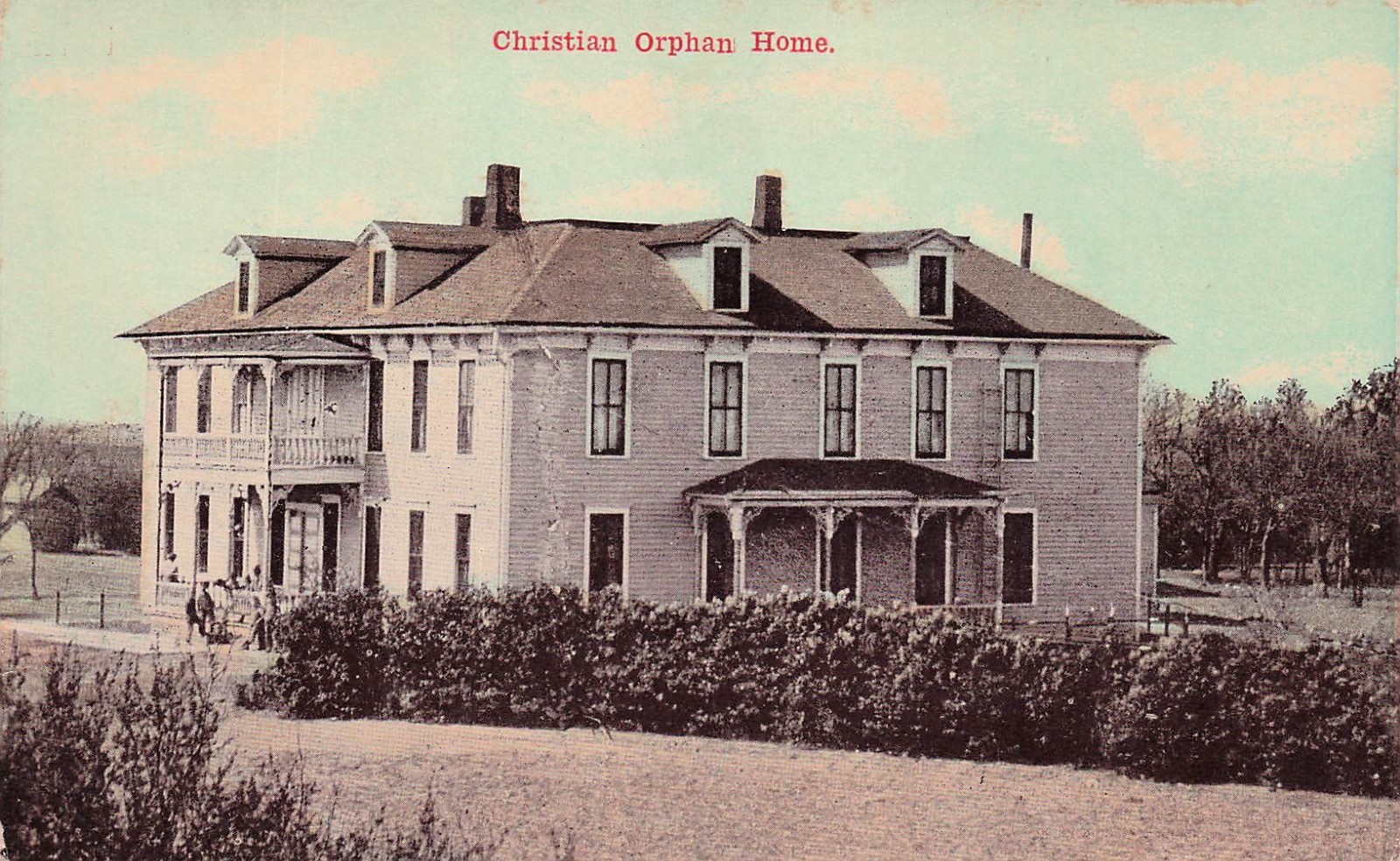 Council Bluffs Iowa Christian Orphanage Home Historic Building Vtg Postcard 1A