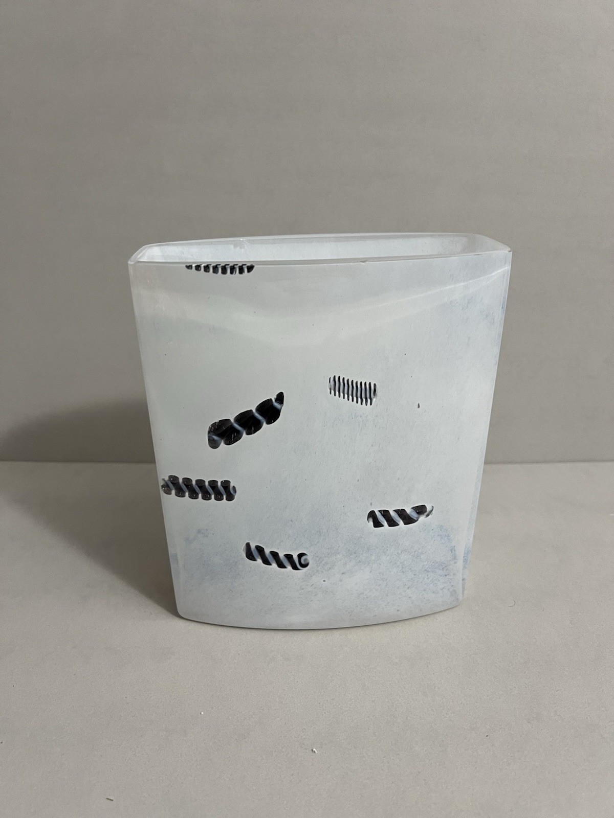 Vintage Kosta Boda Liquorice Vase Art Glass Sweden Signed Bertil Vallien READ