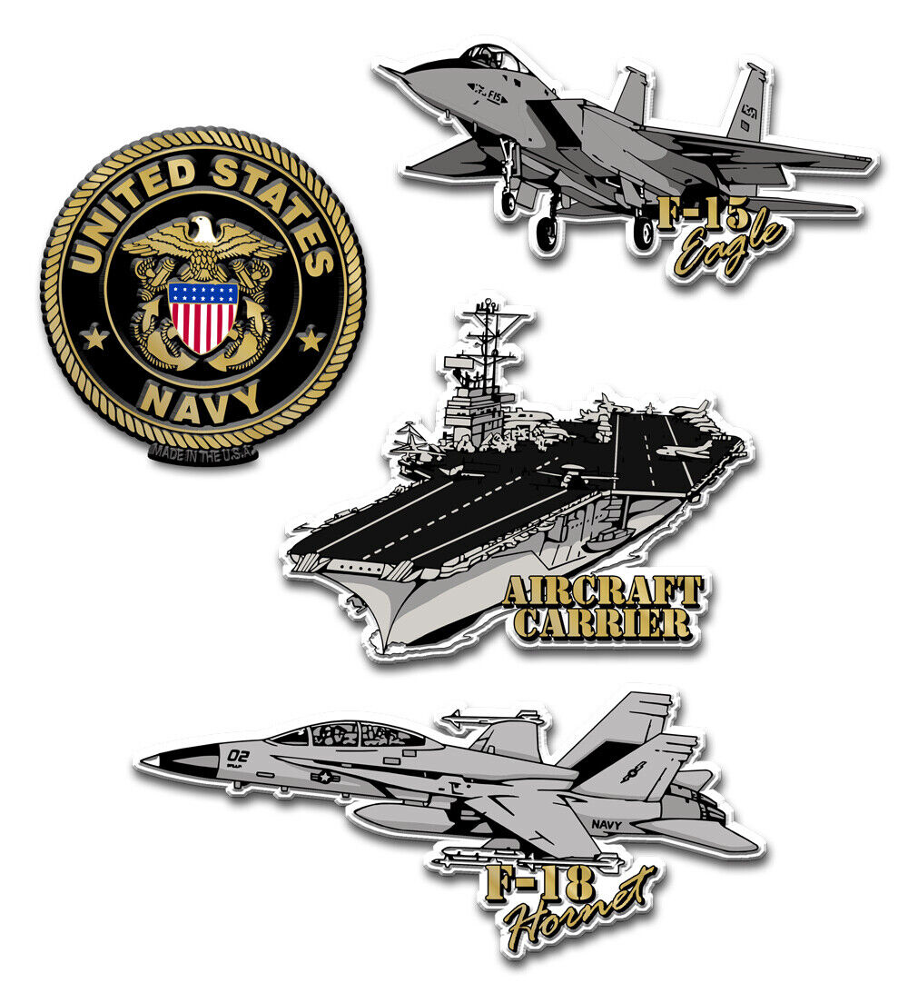 U.S. Navy Vehicle Magnet Set - U.S. Military by Classic Magnets, 4-Piece Set