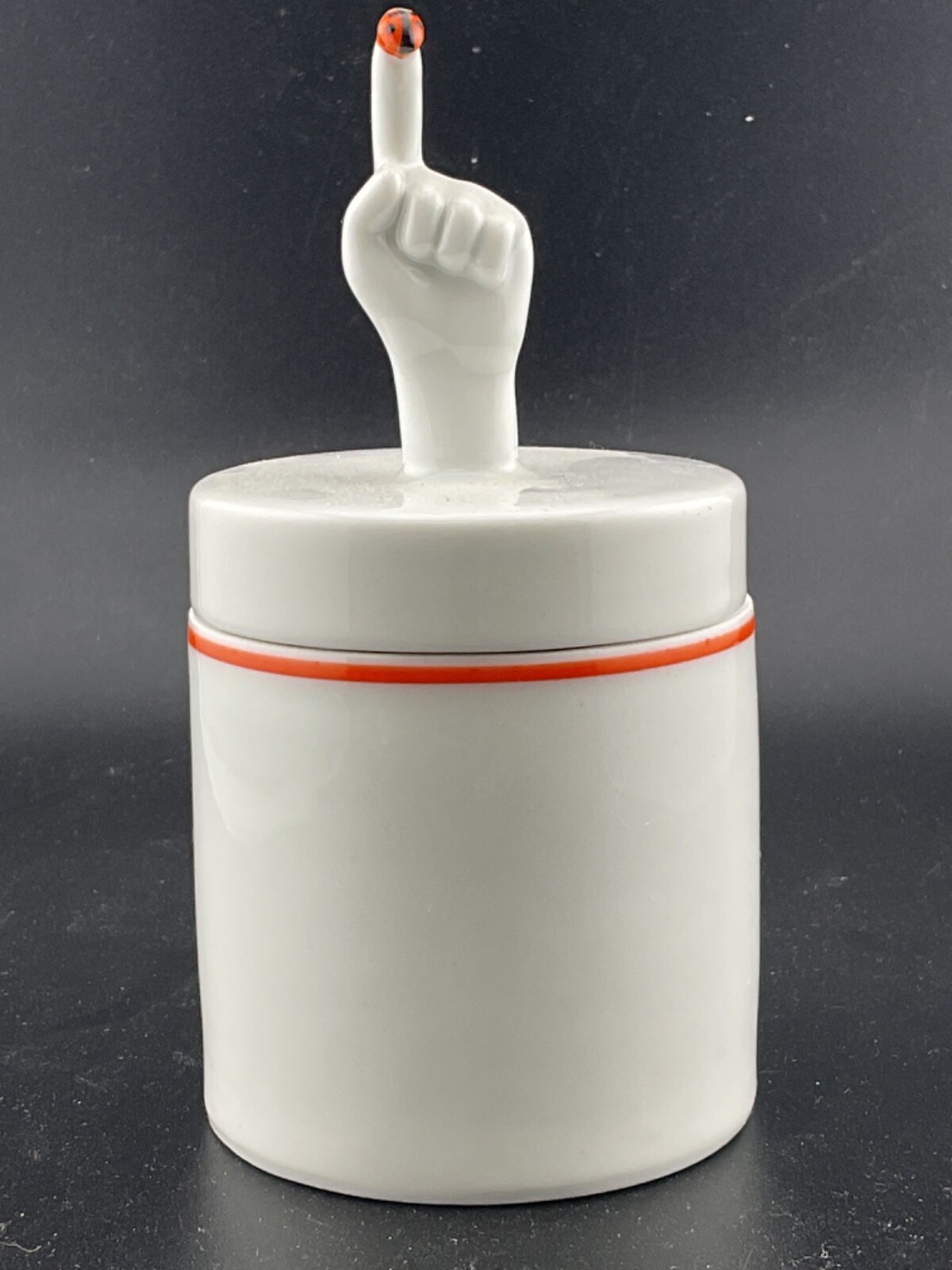 royal dux porcelain trinket box hand with lady bug 06-5013