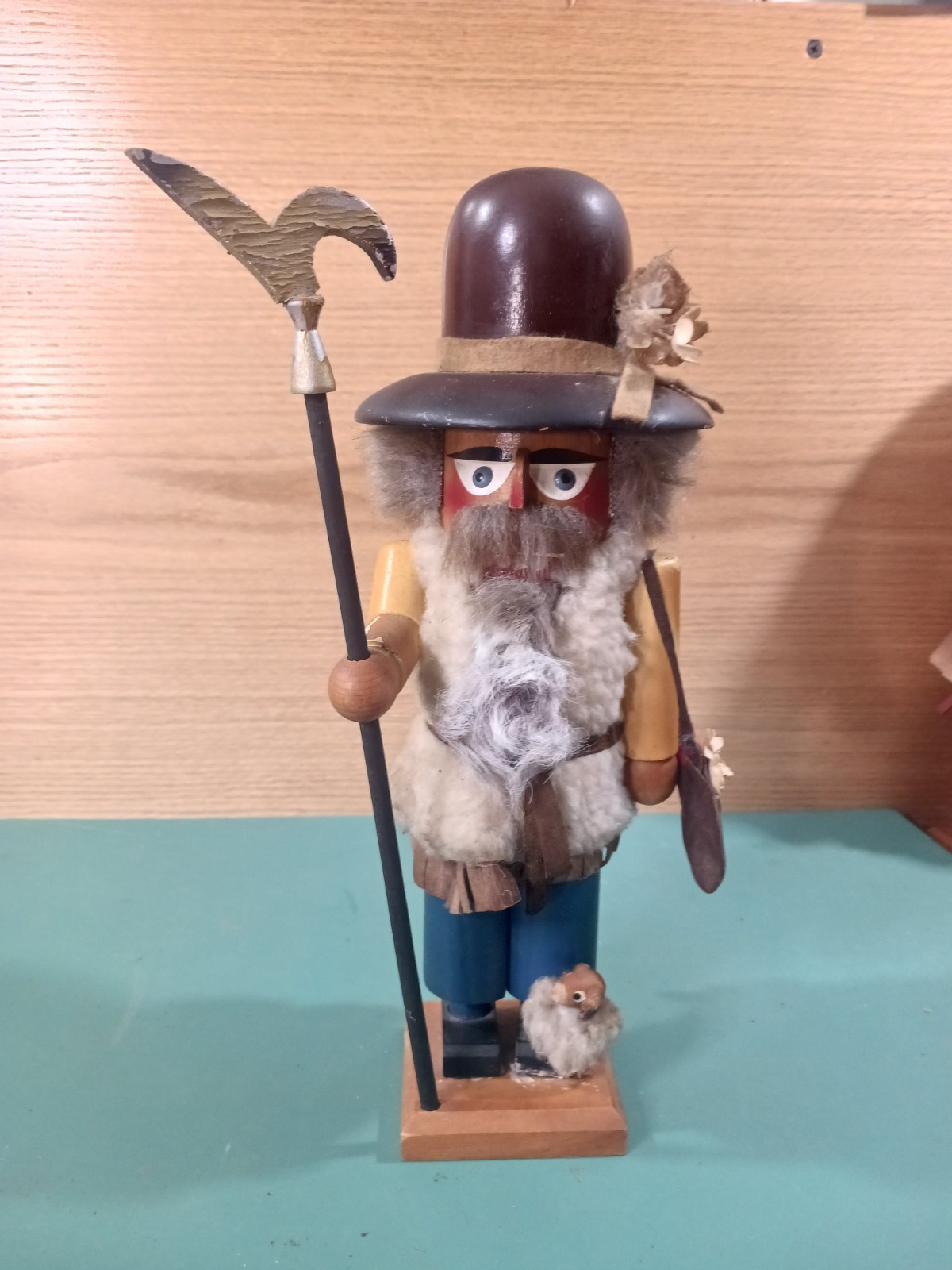 Steinbach Volkskunst Piccolo Schäfer Shepard Sheep Wood Nutcracker West Germany