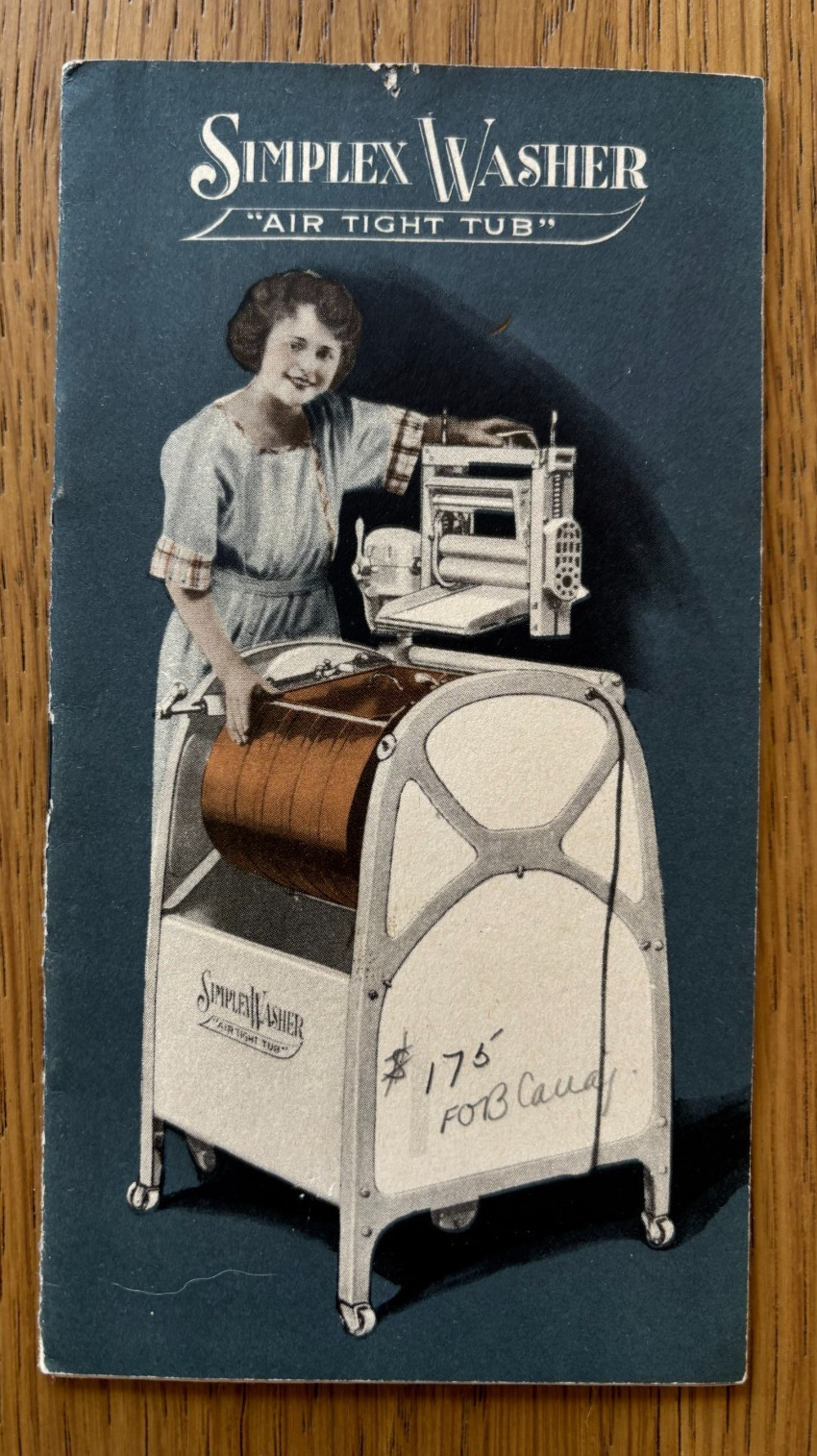 C1915 ADVERTISING  FOLD OUT BOOKLET SIMPLEX WASHER MACHINE CHICAGO AIR TITE TUB