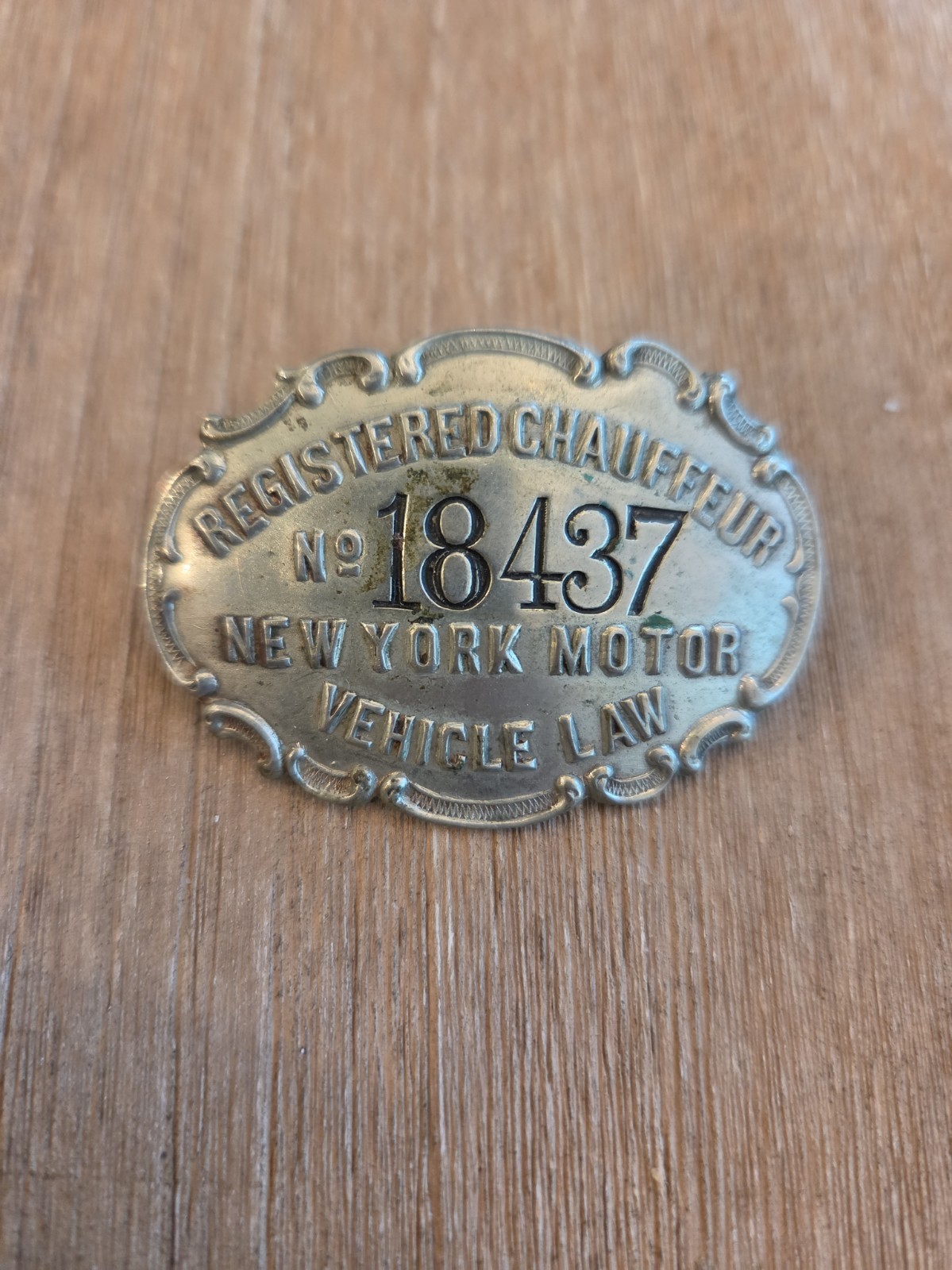 Rare Antique Early 1900's New York Licensed Chauffeur Badge - #18437