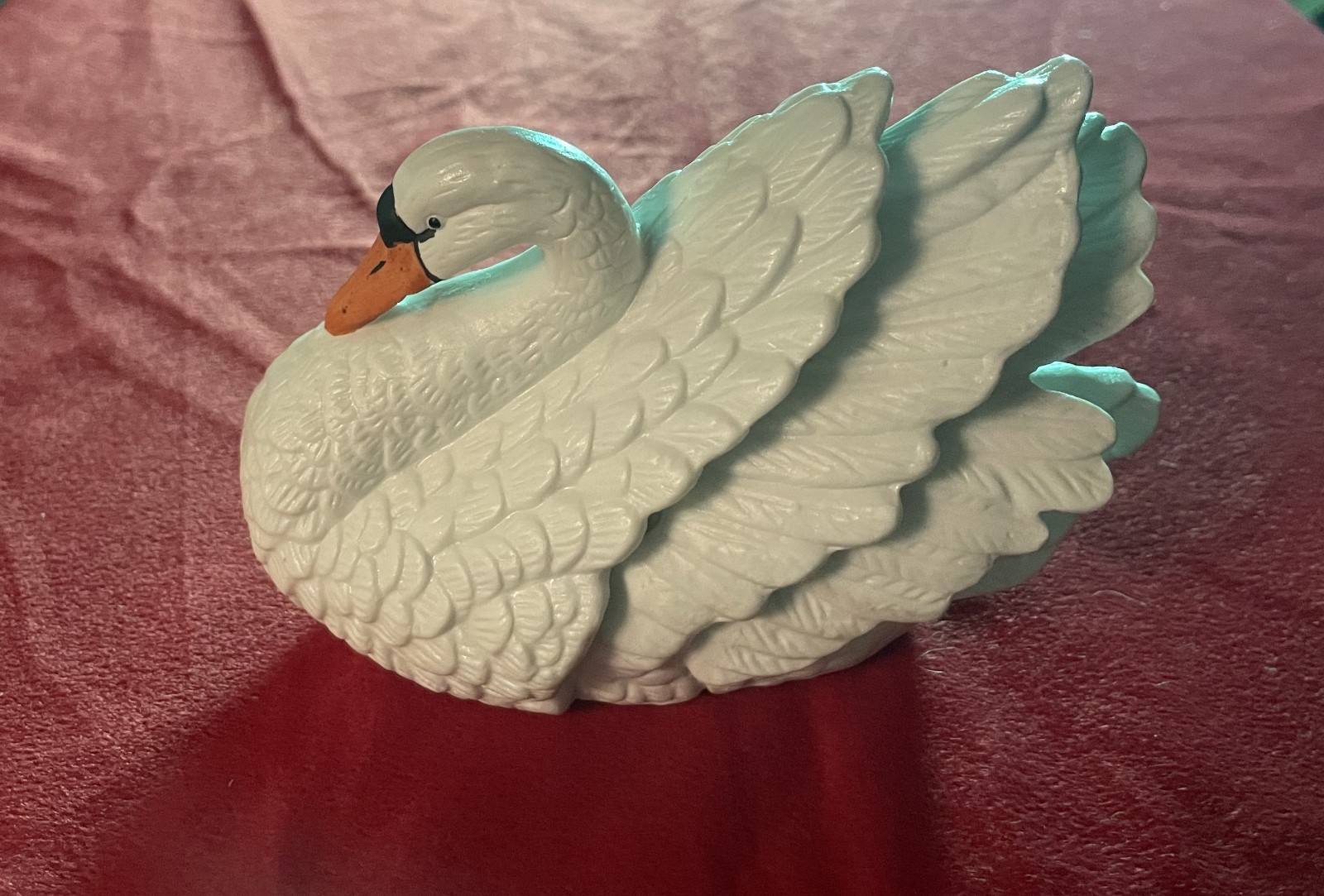 Vintage Royal Heritage The Regal Swan Porcelain Bisque Figurine Hand-Painted