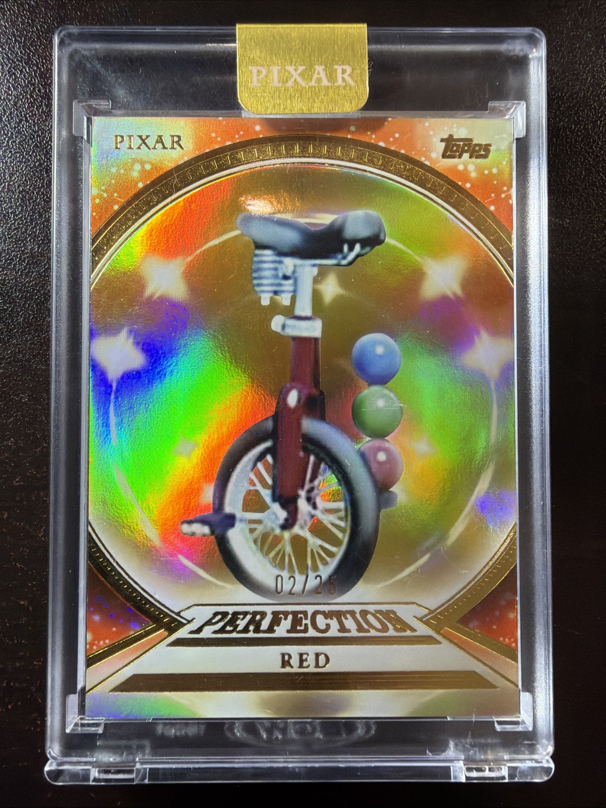 Red 2025 Topps Pixar Gold Pixar Perfection #PP-5 Encased Orange /25 Red 2025 Topps Pixar Gold Pixar Perfection #PP-5 Encased Orange /25