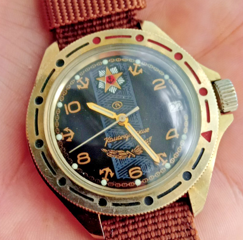 Vostok Komandirskie Russian mechanical officer\'s watch. History of Ukraine 2022 Vostok Komandirskie Russian mechanical officer\'s watch. History of Ukraine 2022