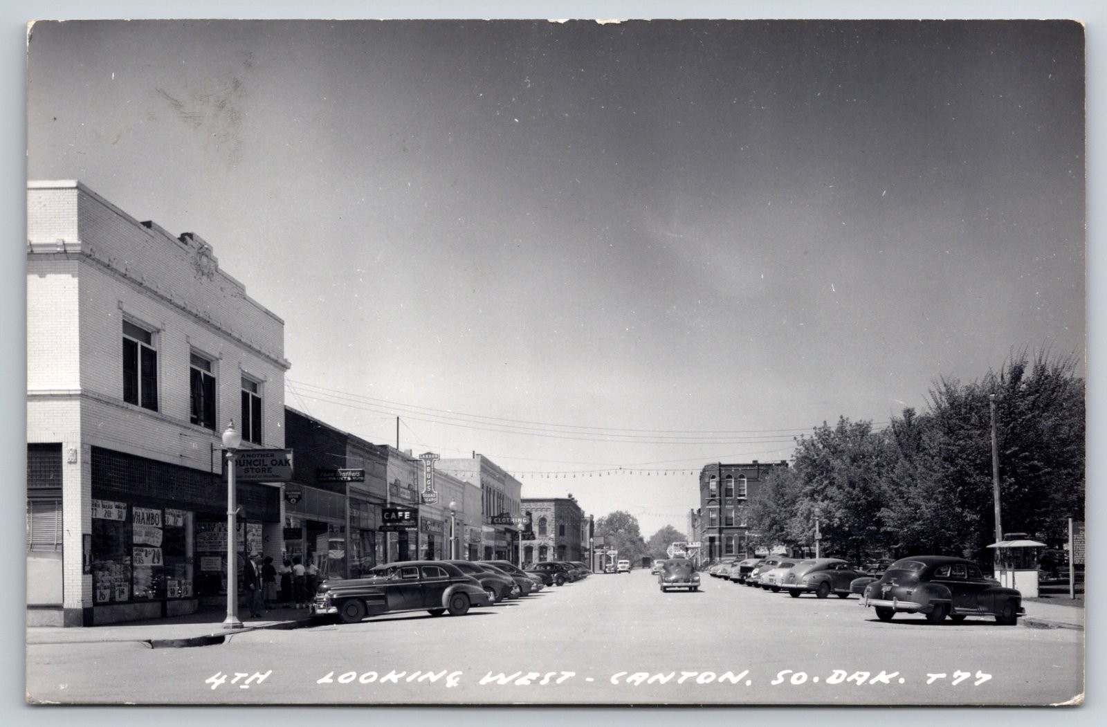 Canton South Dakota 4th Street Council Oak Grocery Store Real Photo RPPC
