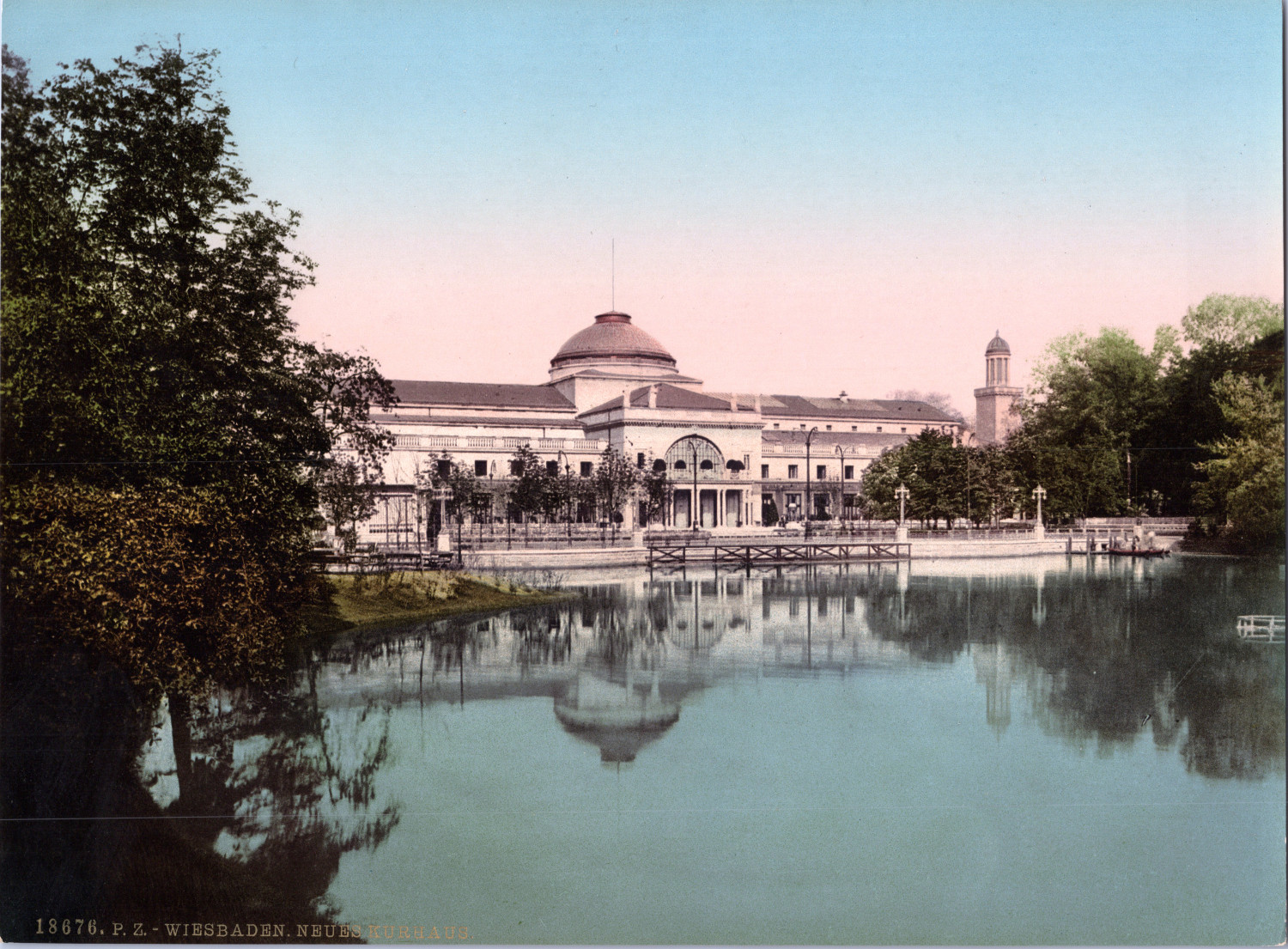 Germany, Wiesbaden. New Kurhaus from the Kurgarten. Germany, vintage p