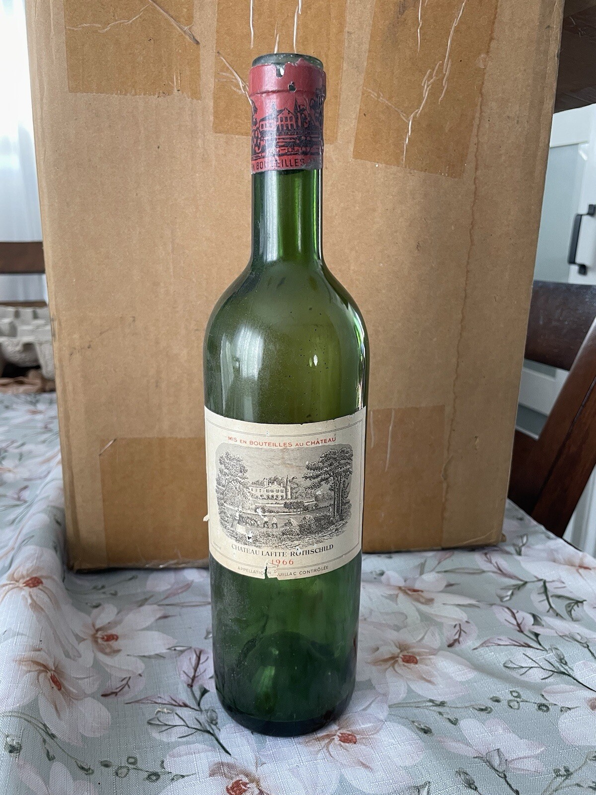 1966 Chateau Lafite Rothschild - Empty Bottle- No Cork 1966 Chateau Lafite Rothschild - Empty Bottle- No Cork