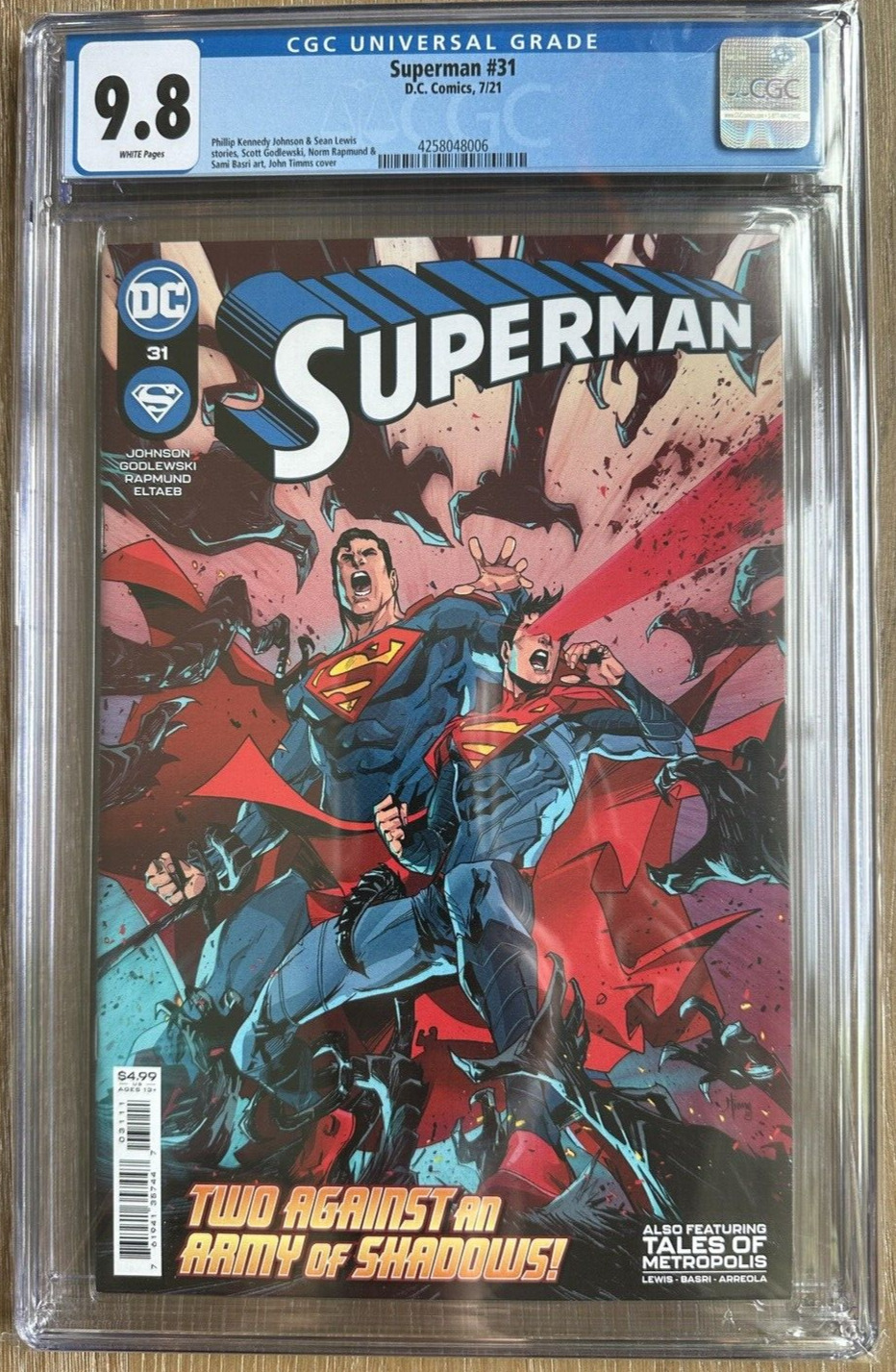 SUPERMAN #31 John Timms Cover DC Comics KEY 2021 - Graded CGC 9.8 GEM