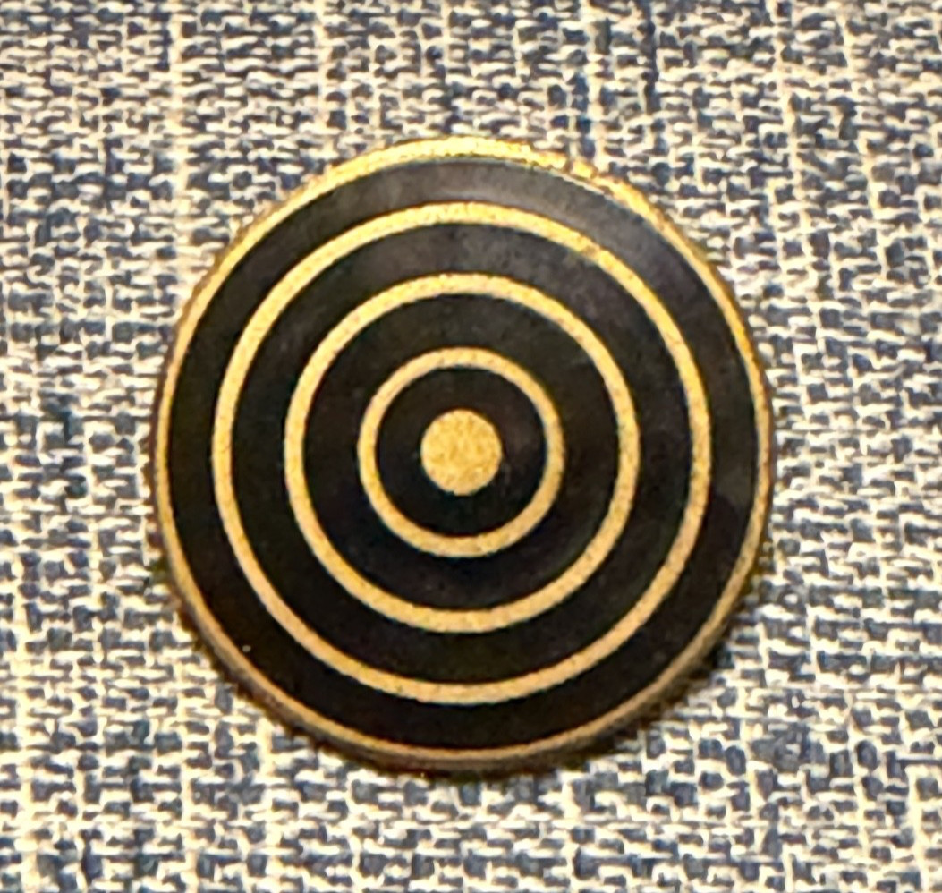 ROUND Black Enamel Pin? Found this in a box of old military stuff no ID