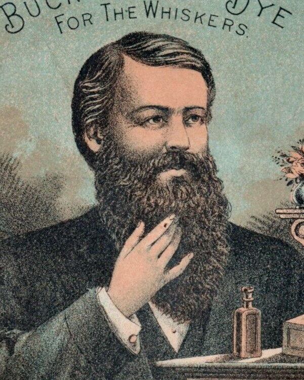 1870s-80s Metamorphic Before & After Buckingham\'s Dye Man With Beard F118