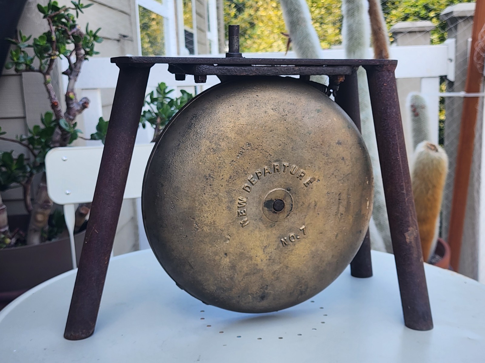 Antique New Departure No. 7 Rotary Gong Alarm Bell Pat. 1891 Bristol CT Trolley