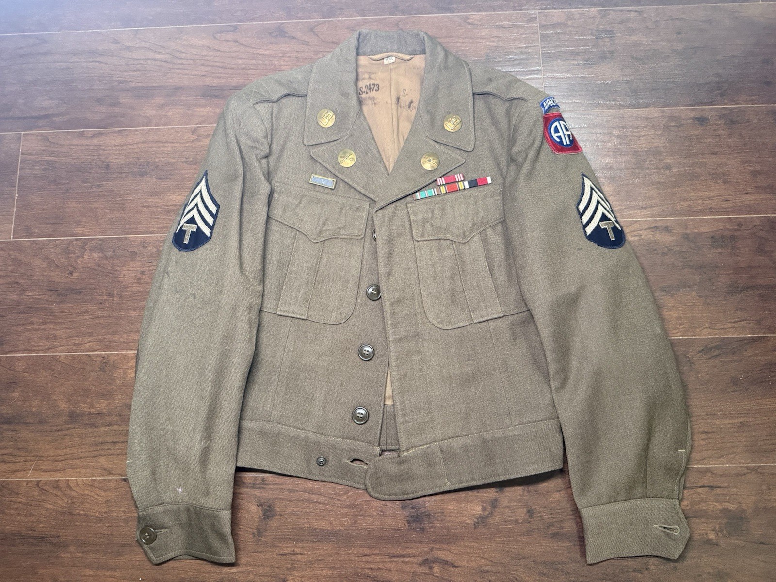 NAMED WWII/ Post War 82nd Airborne Ike Jacket; Presidential Honor Guard Member