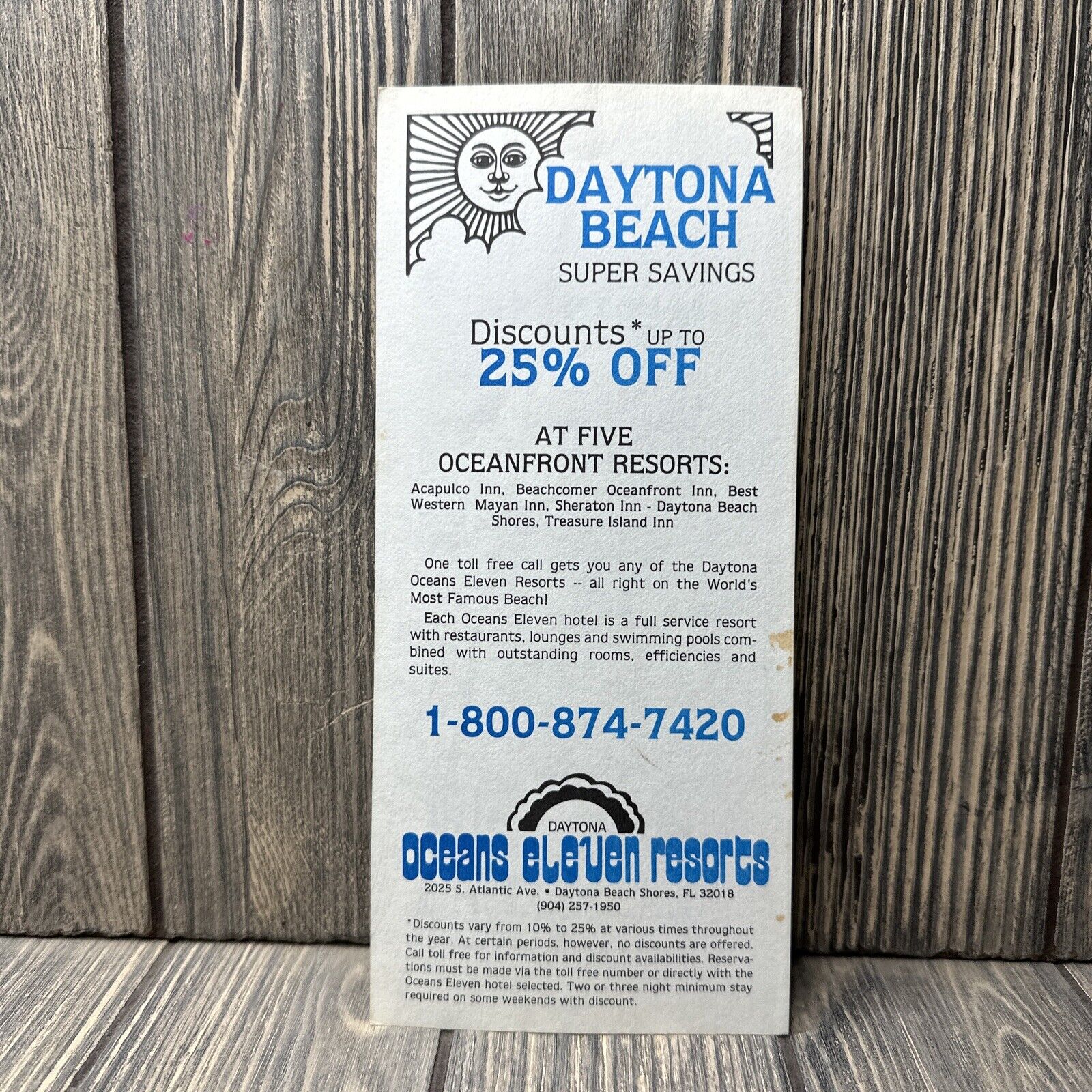 Vintage Daytona Beach Super Savings Oceans Eleven Resorts Brochure