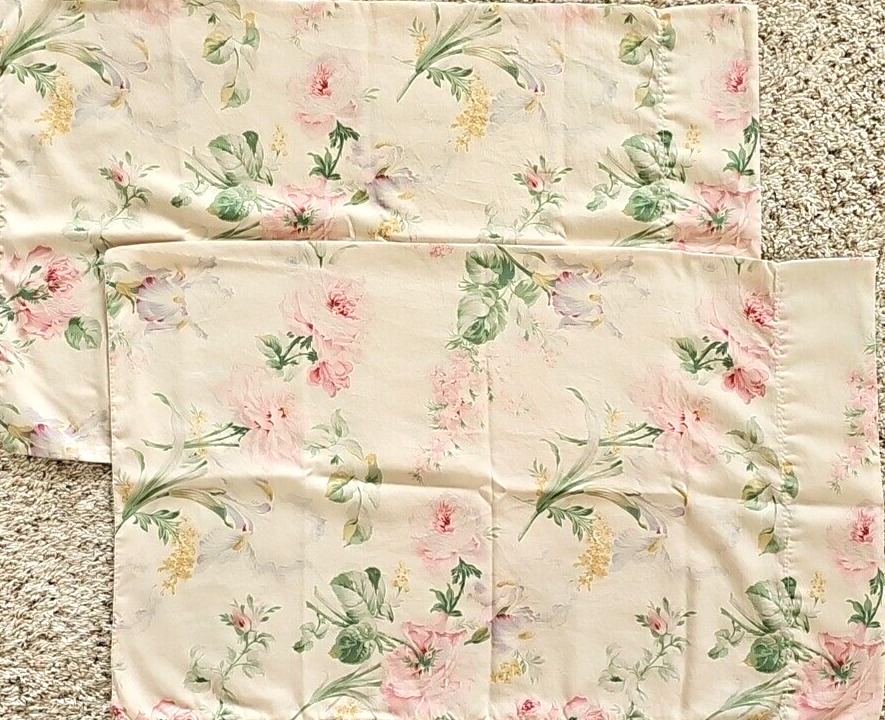 Ralph Lauren THERESE Pillow Cases Standard Sateen French Country Floral Roses