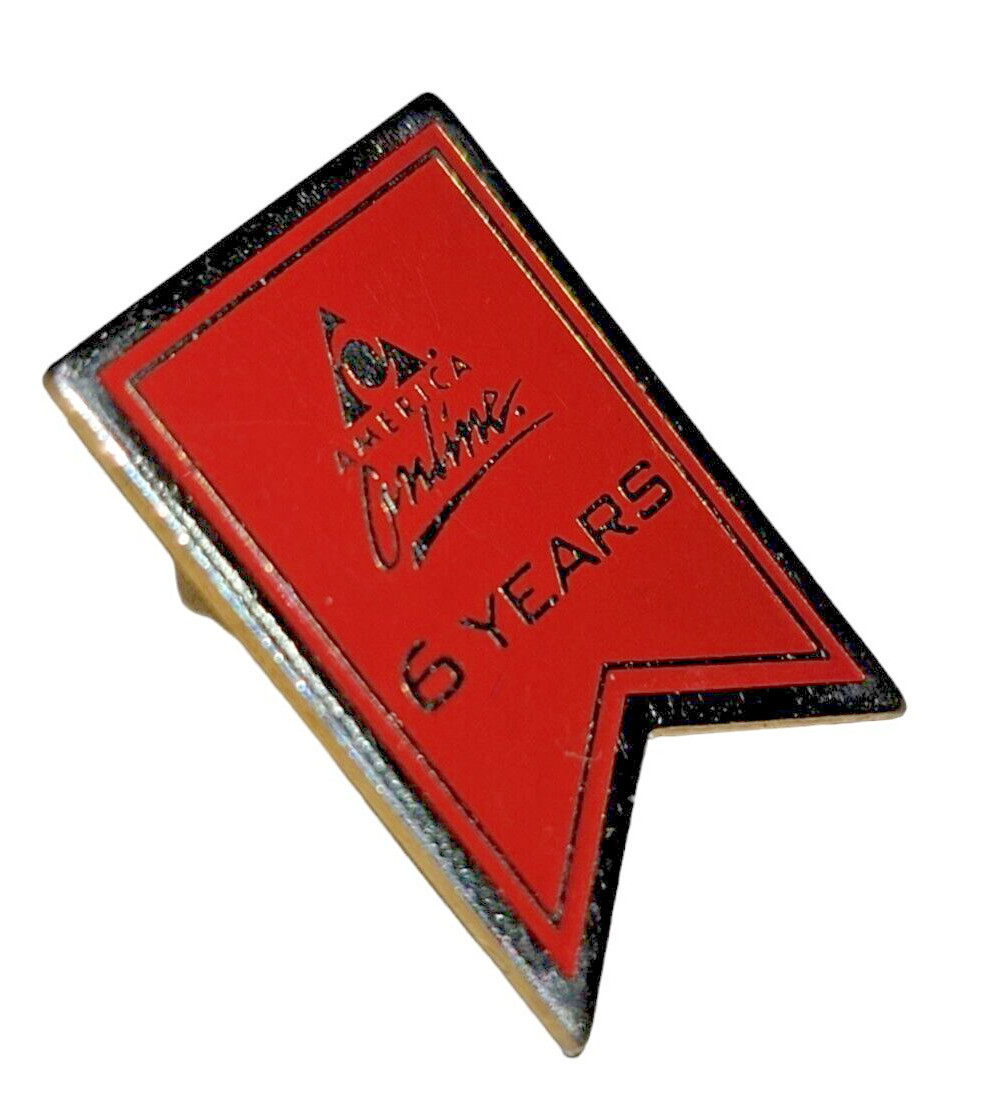 Vtg AOL America Online 6 Year Employee Service Award Lapel Pin Tech Logo Rare Vtg AOL America Online 6 Year Employee Service Award Lapel Pin Tech Logo Rare