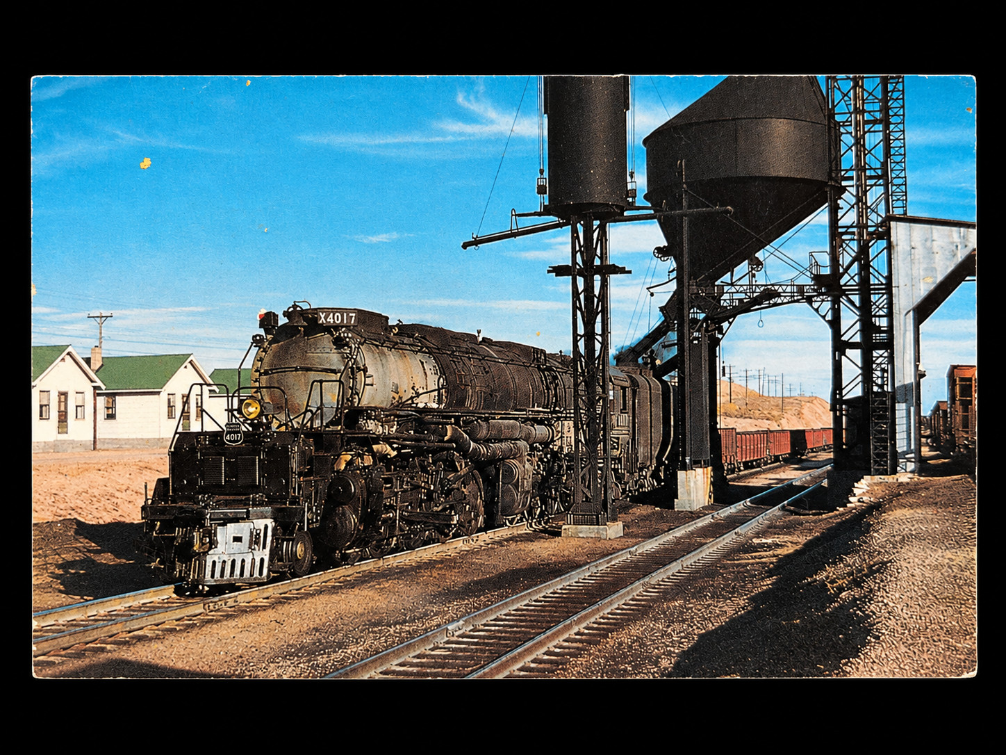 Union Pacific Big Boy 4017 Steam Locomotive Postcard 1958 Harriman Wyoming 4-8-8
