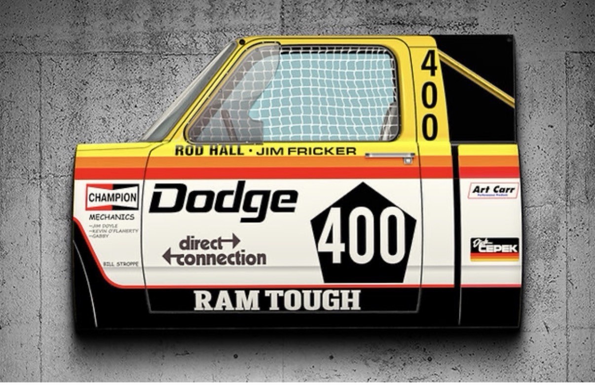 WOW 1986 Dodge Ram Rod Hall Race Truck Off-road Racing Curved Sign WOW 1986 Dodge Ram Rod Hall Race Truck Off-road Racing Curved Sign