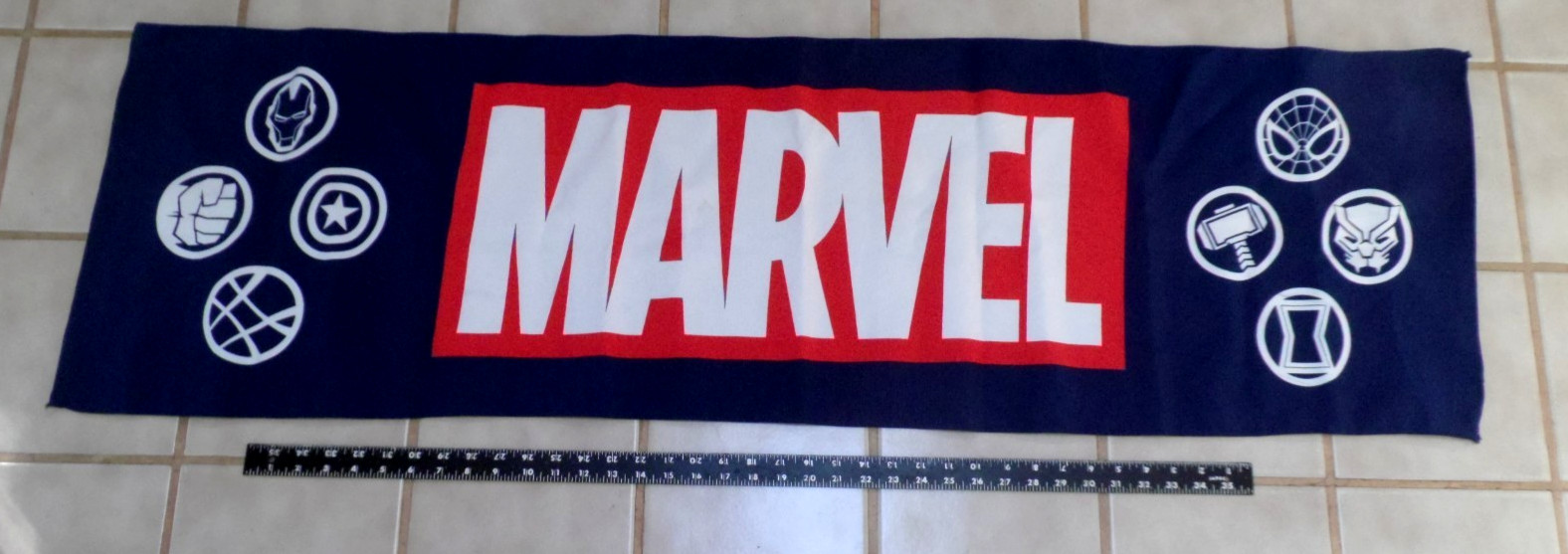Large 52 inch MARVEL WALL ART retired retail store banner  Logo & 8 icon symbols
