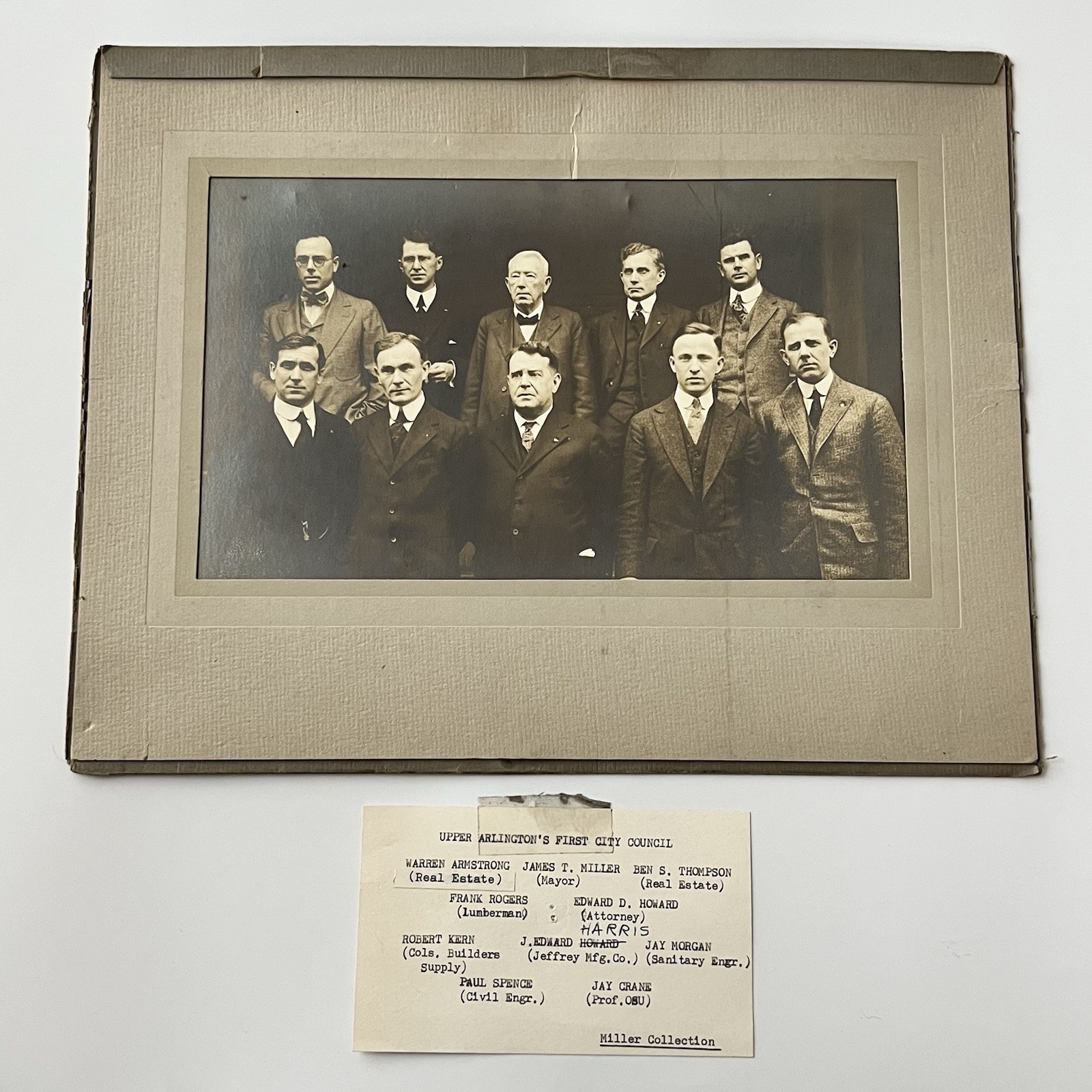 Antique Gelatin Silver Photograph Men First City Council Arlington OH History ID
