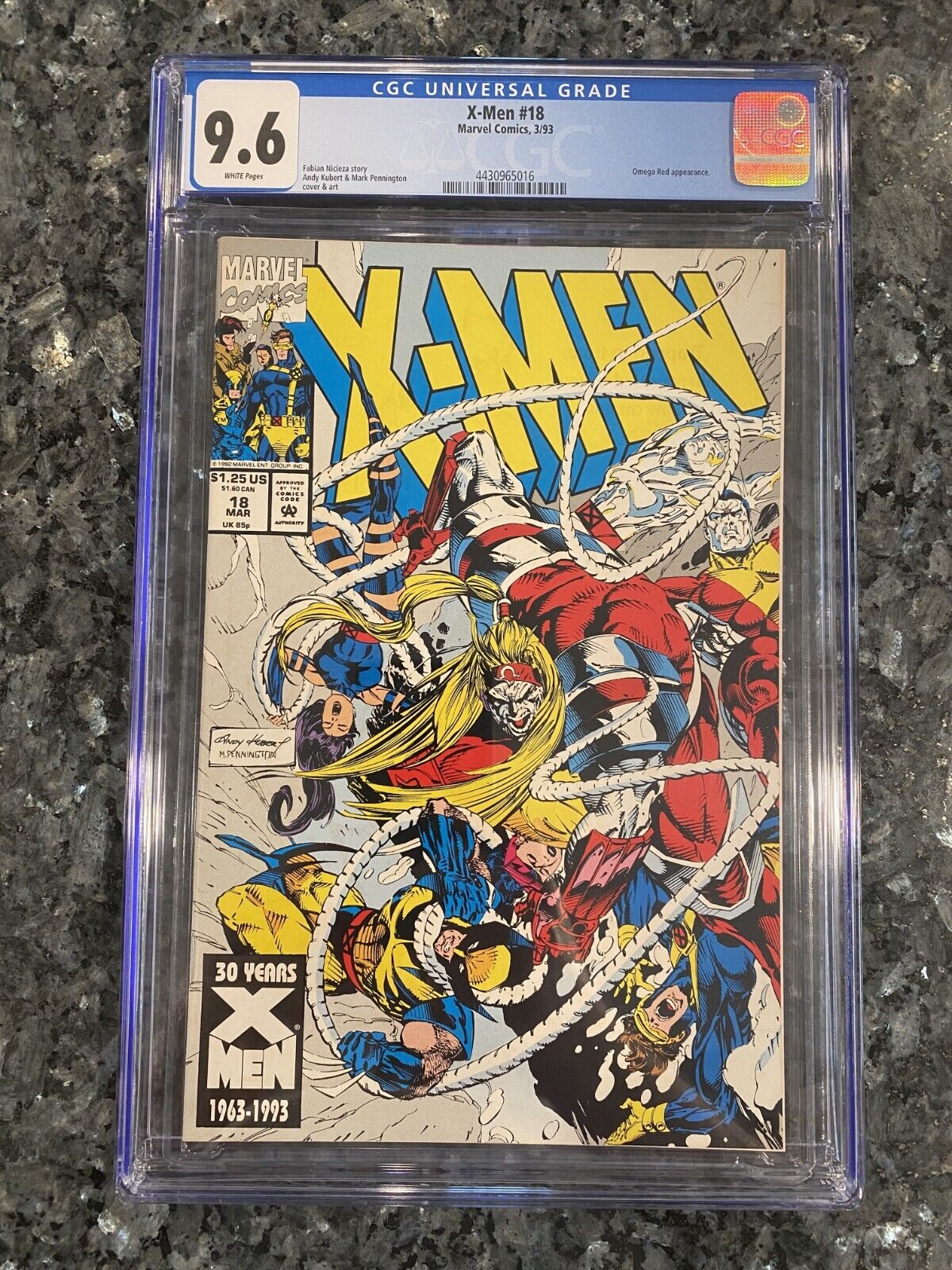 X-Men #18 - Omega Red Appears & Strikes CGC 9.6 White Pages - A Pivotal Issue