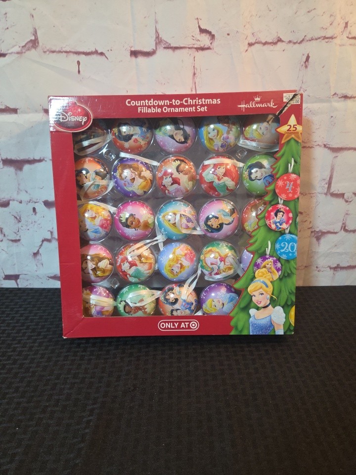 Disney Princess Hallmark Countdown to Christmas Fillable Ornaments Advent 25 Day