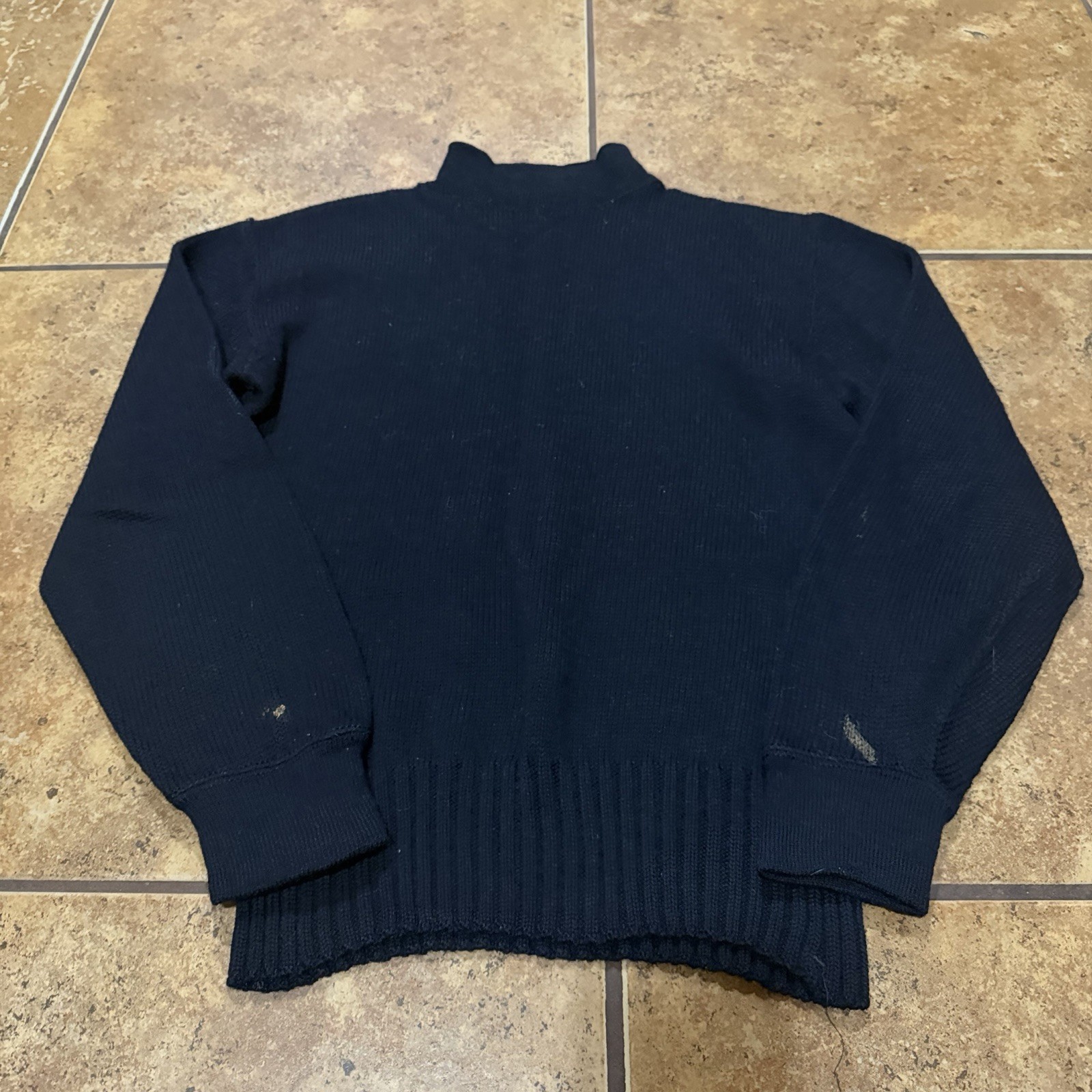 Vintage 40s WWII US Navy GOB Wool Deck Sweater Size 38 1940s WW2 Military USN
