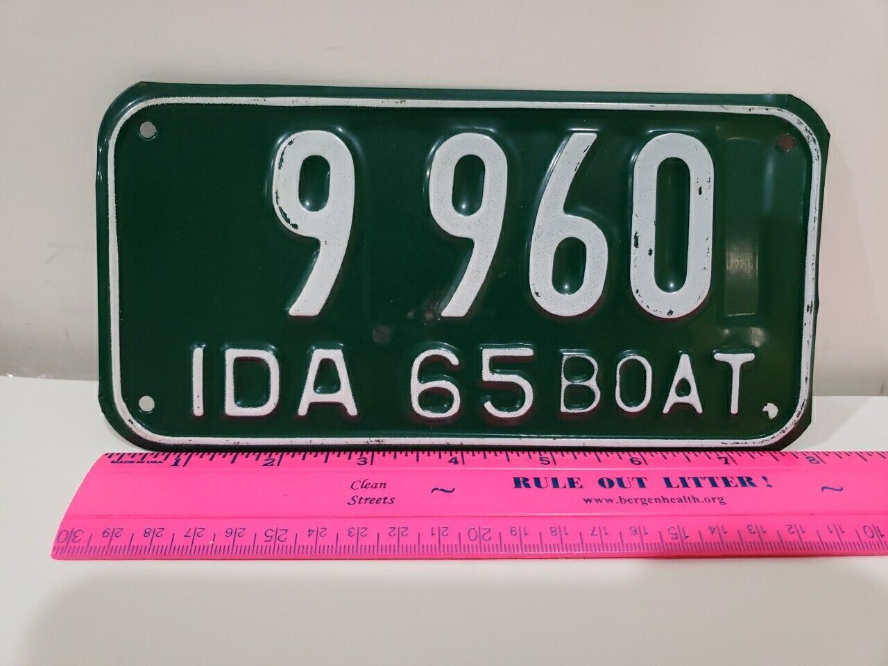 Vintage 1965 Idaho Boat License Plate 9 960