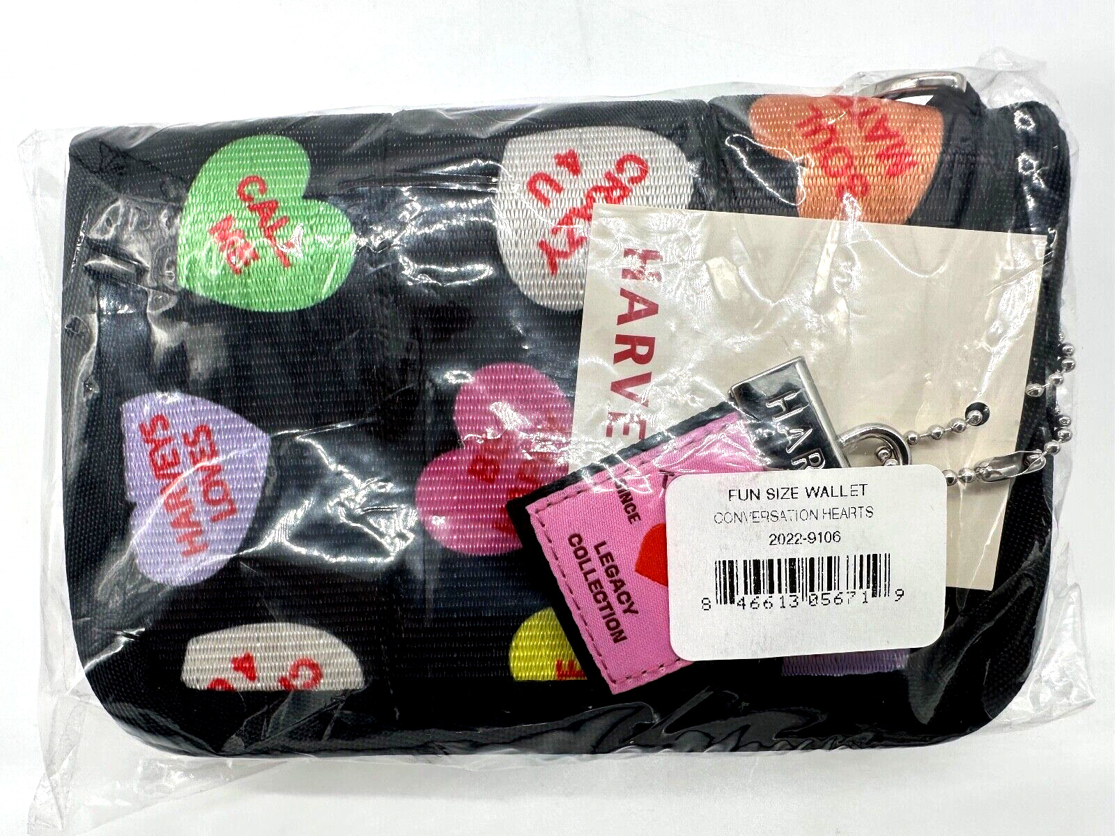 Harveys Seatbelt Fun Size Wallet Conversation Hearts Candy Valentines Day NIP